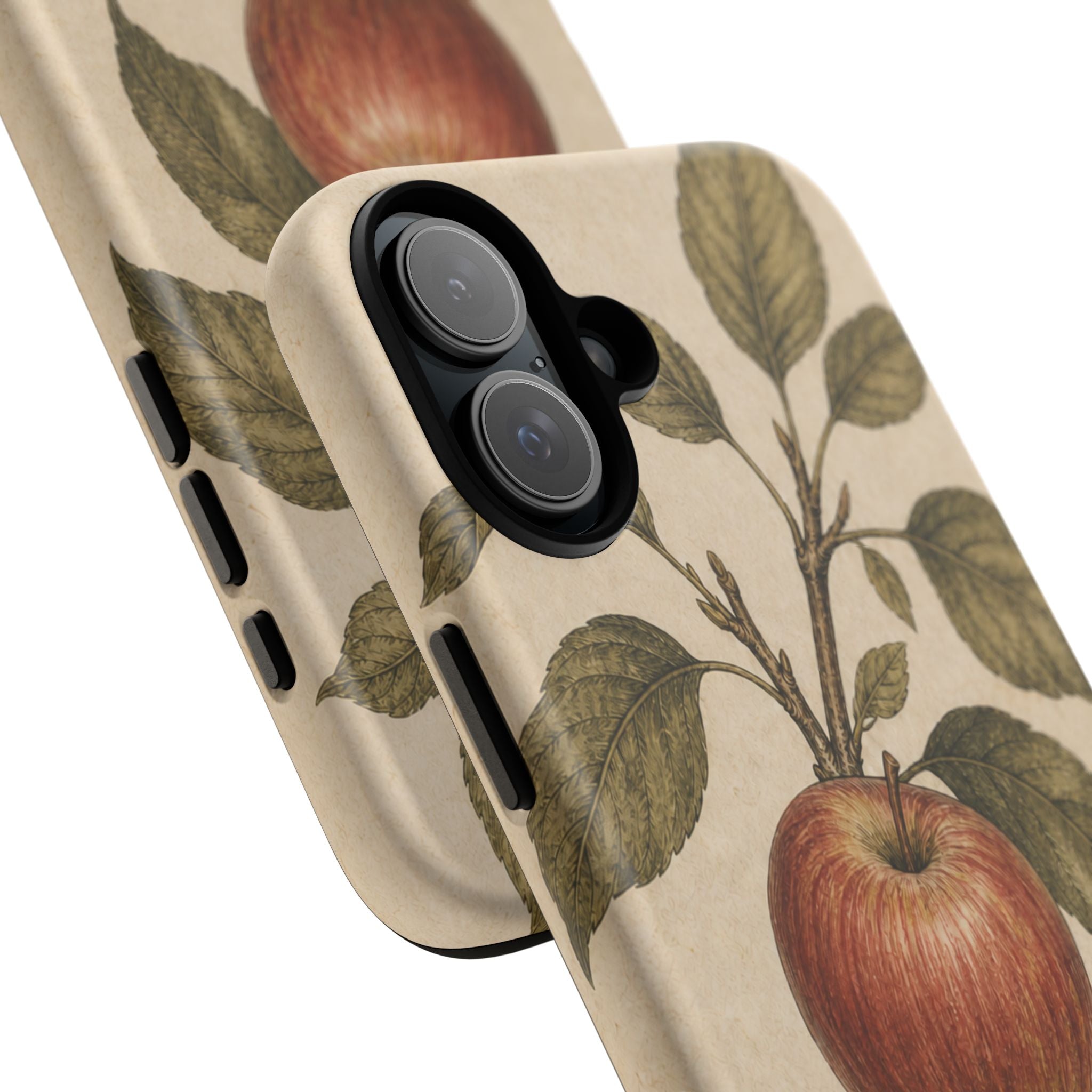 Vintage Botanical iPhone Case for iPhone 15–17, Heirloom Apple