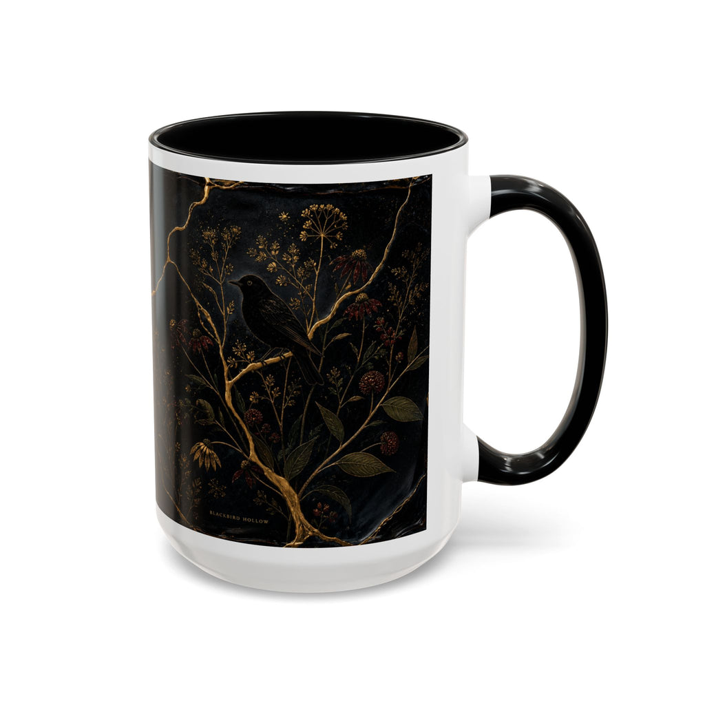 Botanical Coffee Mug, Kintsugi Night Garden Design