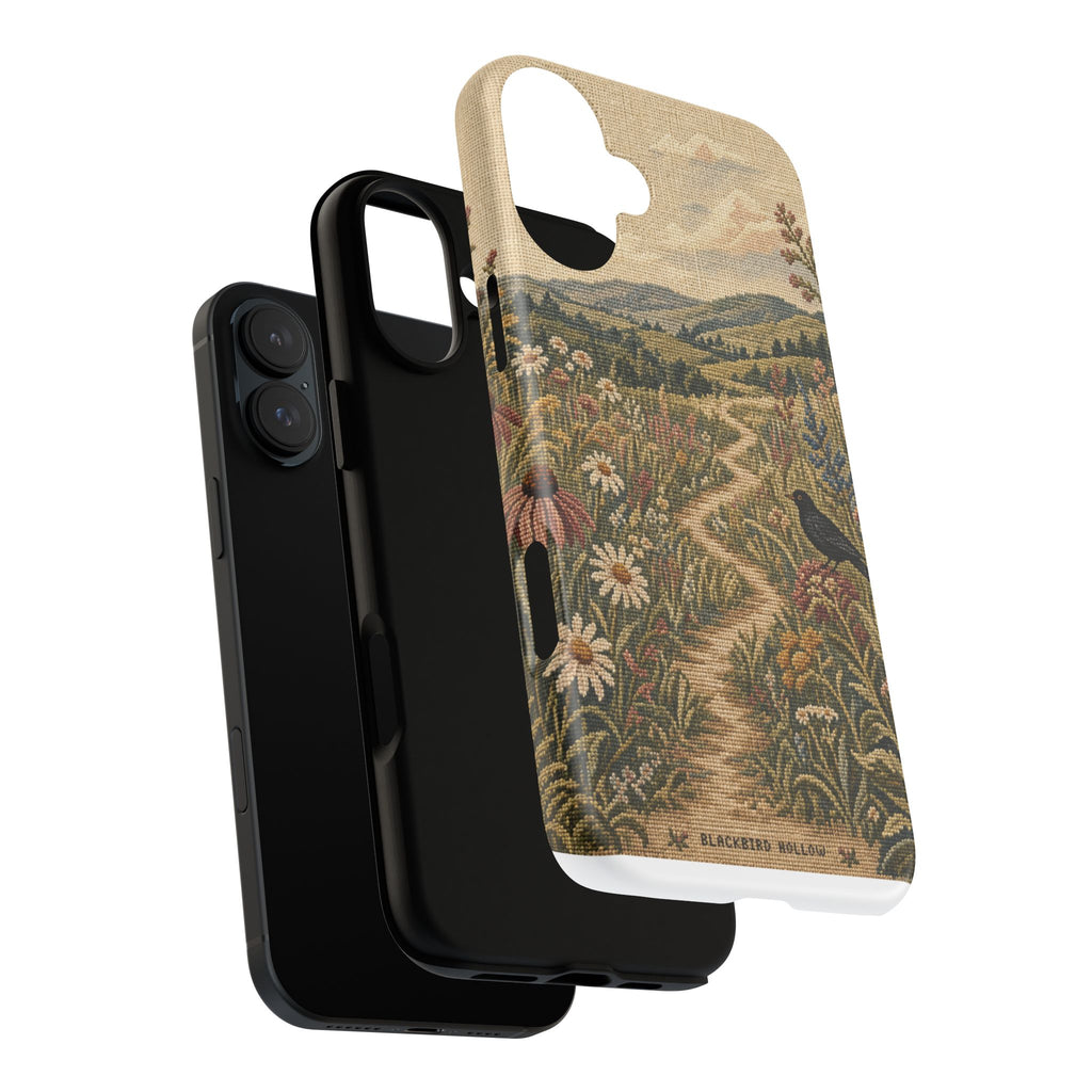Floral Matte iPhone Case for iPhone 15–17, Needlepoint Meadow
