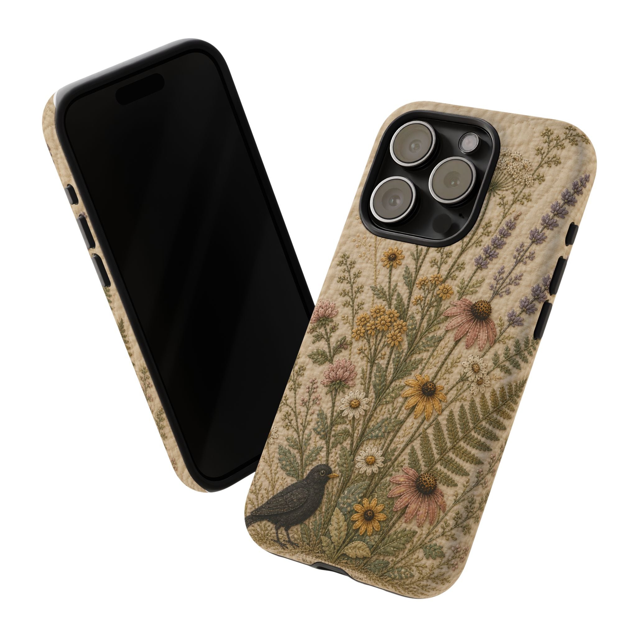 Floral Matte iPhone Case for iPhone 15–17, Quilted Meadow