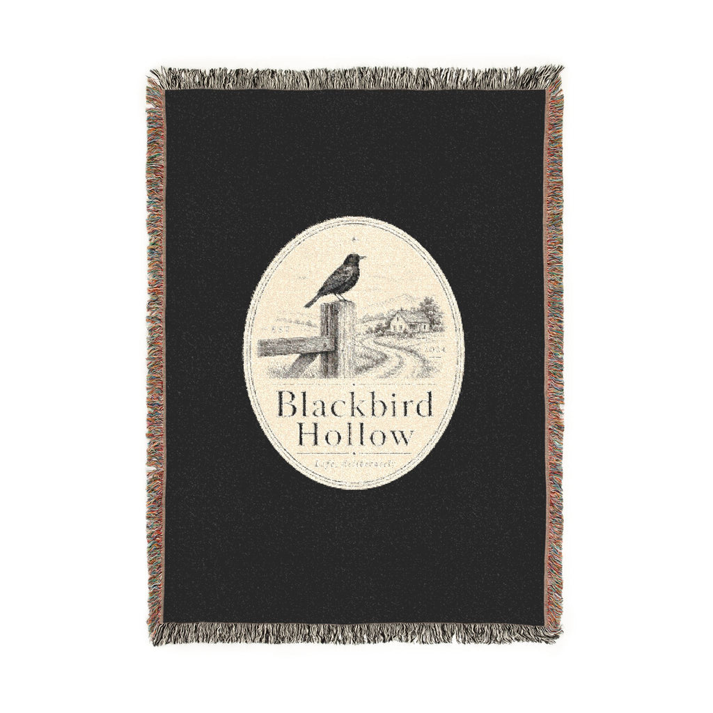 Woven Blanket - Vintage Blackbird Hollow Throw Blanket