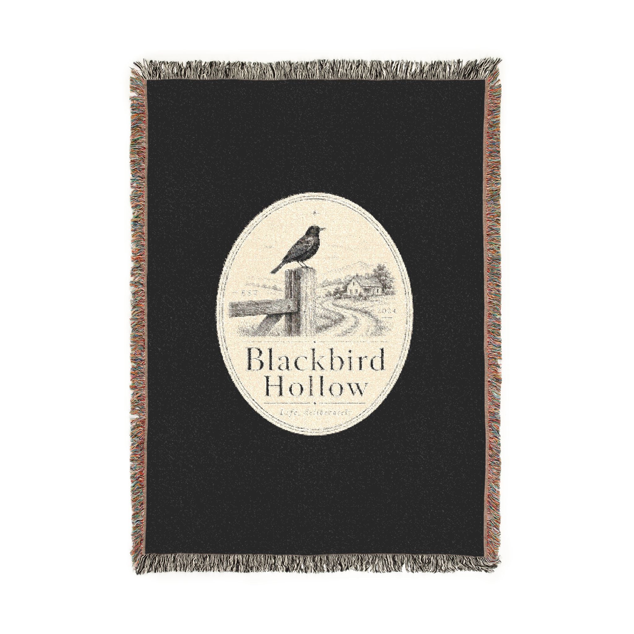 Woven Blanket - Vintage Blackbird Hollow Throw Blanket