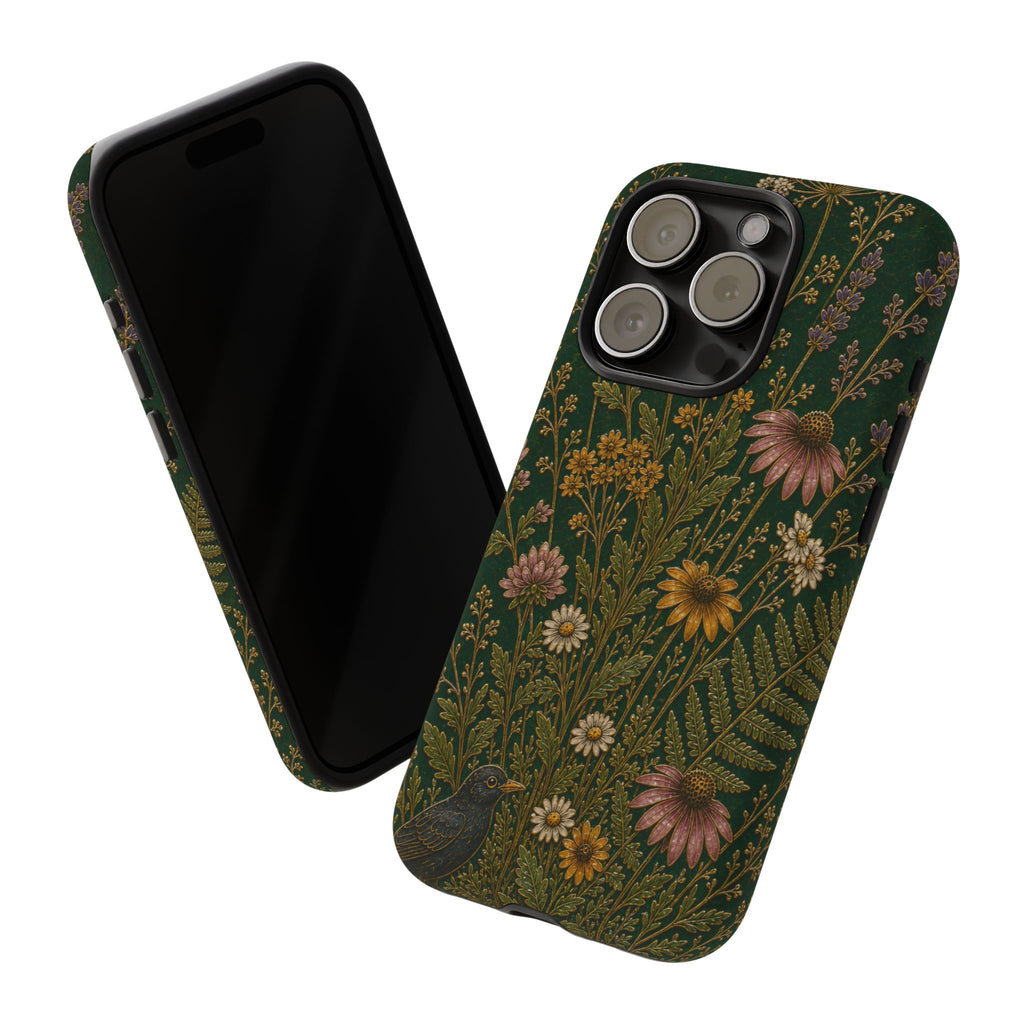 Floral Matte iPhone Case for iPhone 15–17, Cloisonné Meadow