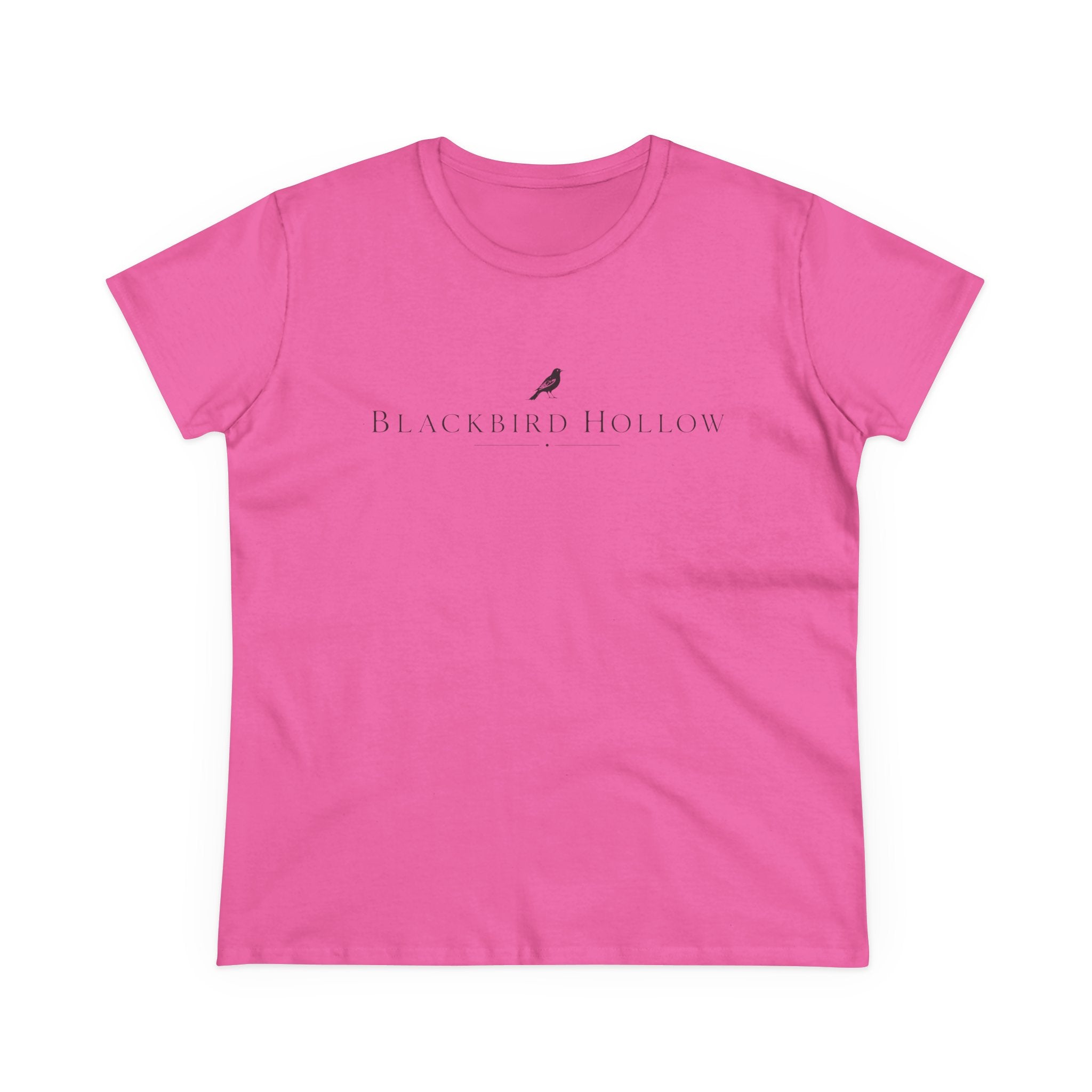 Blackbird Hollow Women's Tee — Minimal Script Logo Cotton Shirt