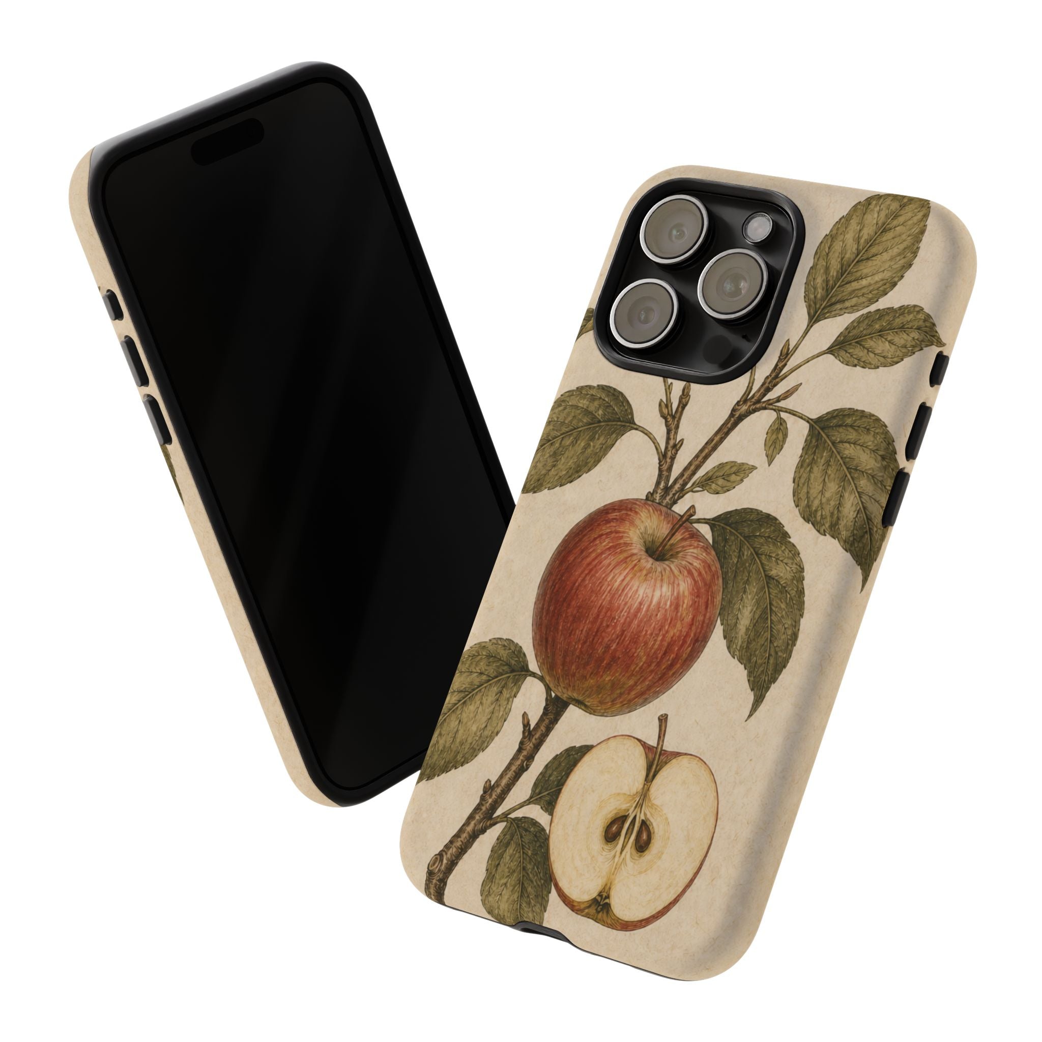 Vintage Botanical iPhone Case for iPhone 15–17, Heirloom Apple