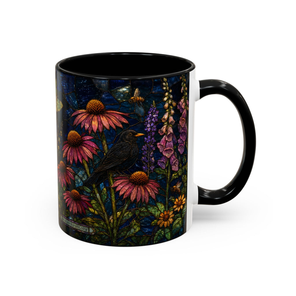 Stained Glass Floral Coffee Mug, Wildflower Garden Design