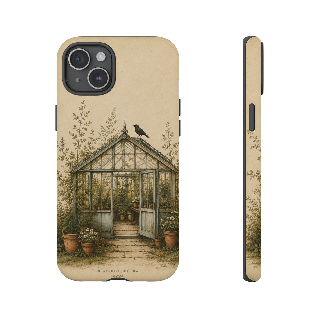 Vintage Greenhouse iPhone Case for iPhone 15–17, Botanical Art
