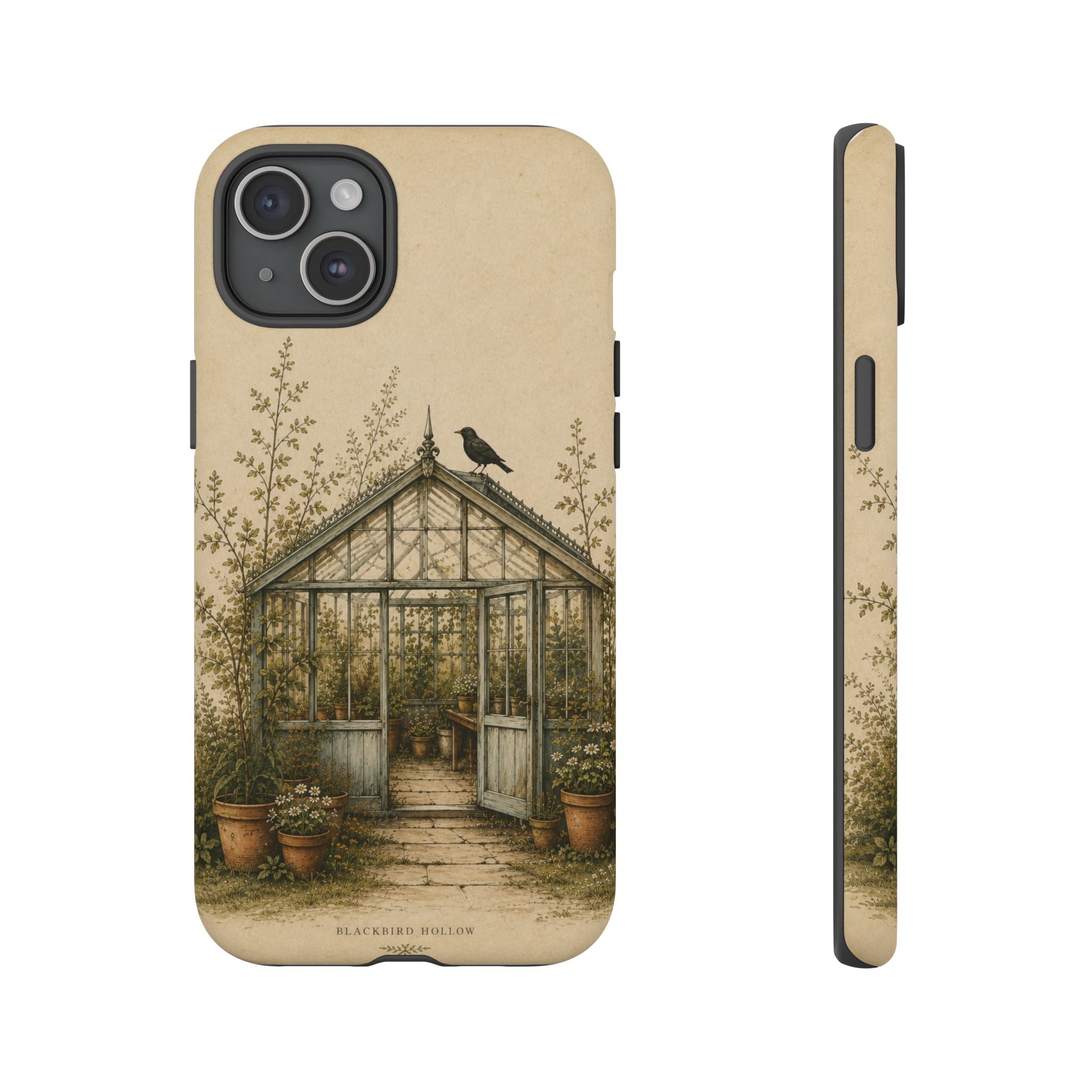 Vintage Greenhouse iPhone Case for iPhone 15–17, Botanical Art