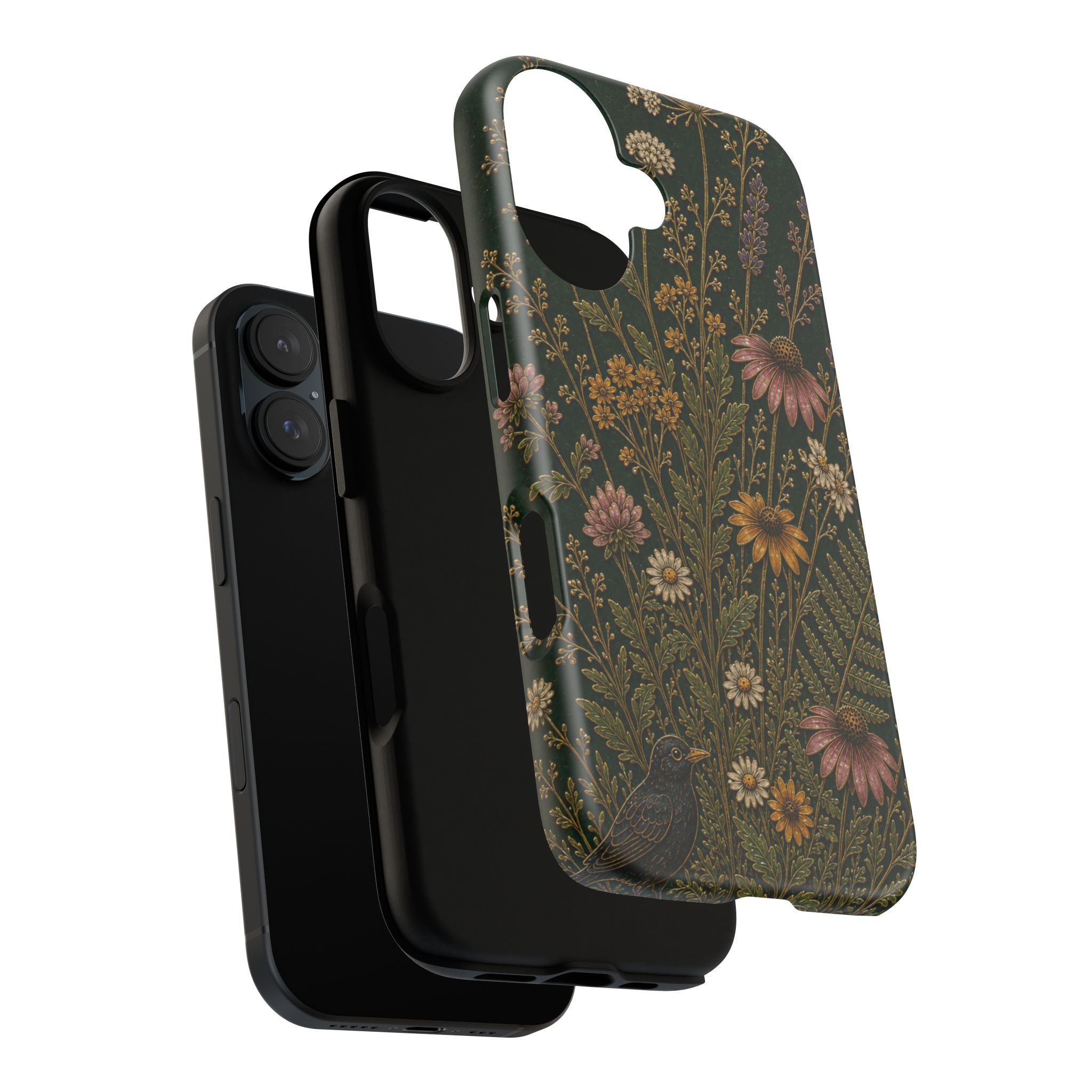 Floral Matte iPhone Case for iPhone 15–17, Cloisonné Meadow