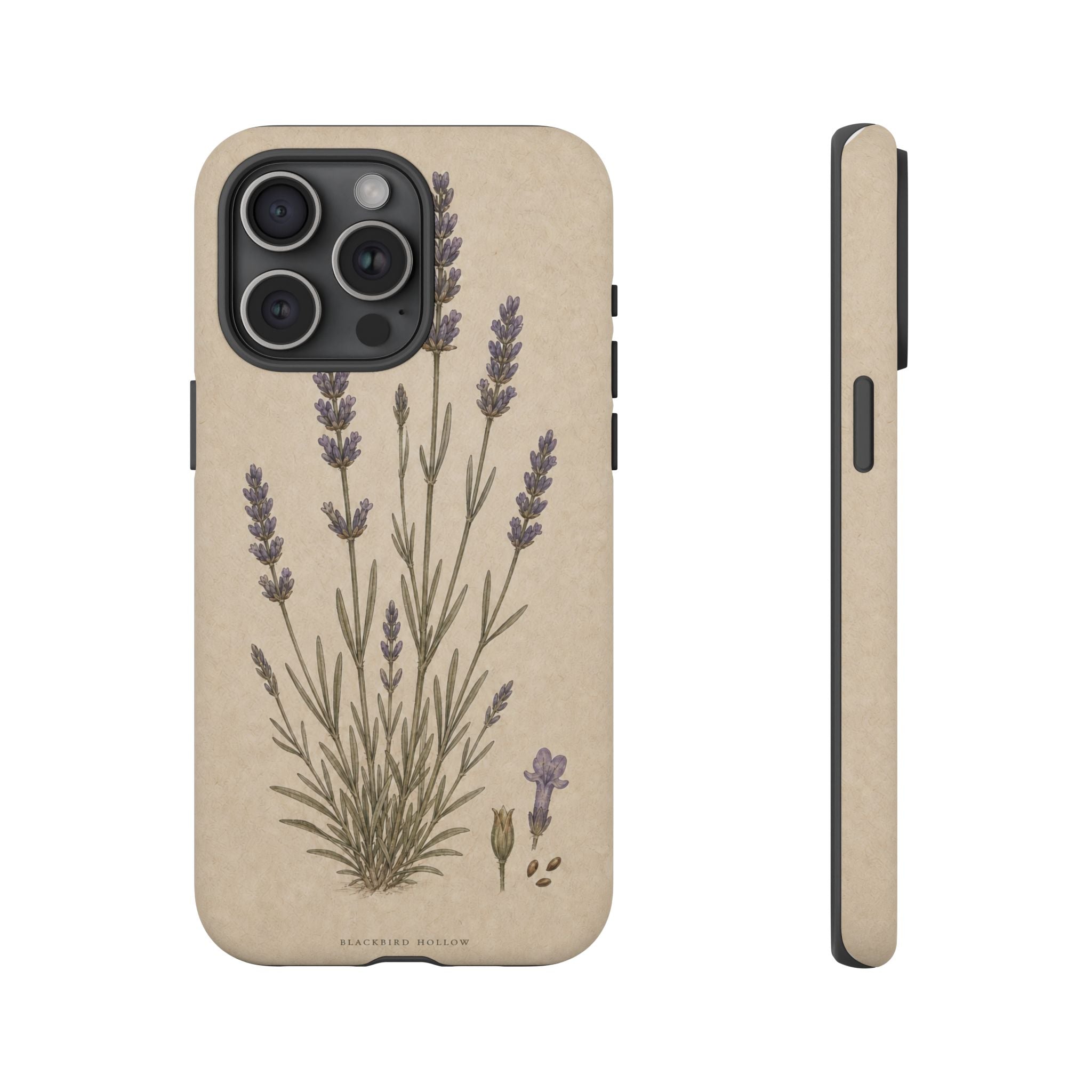 Vintage Lavender iPhone Case for iPhone 15–17, Botanical Art