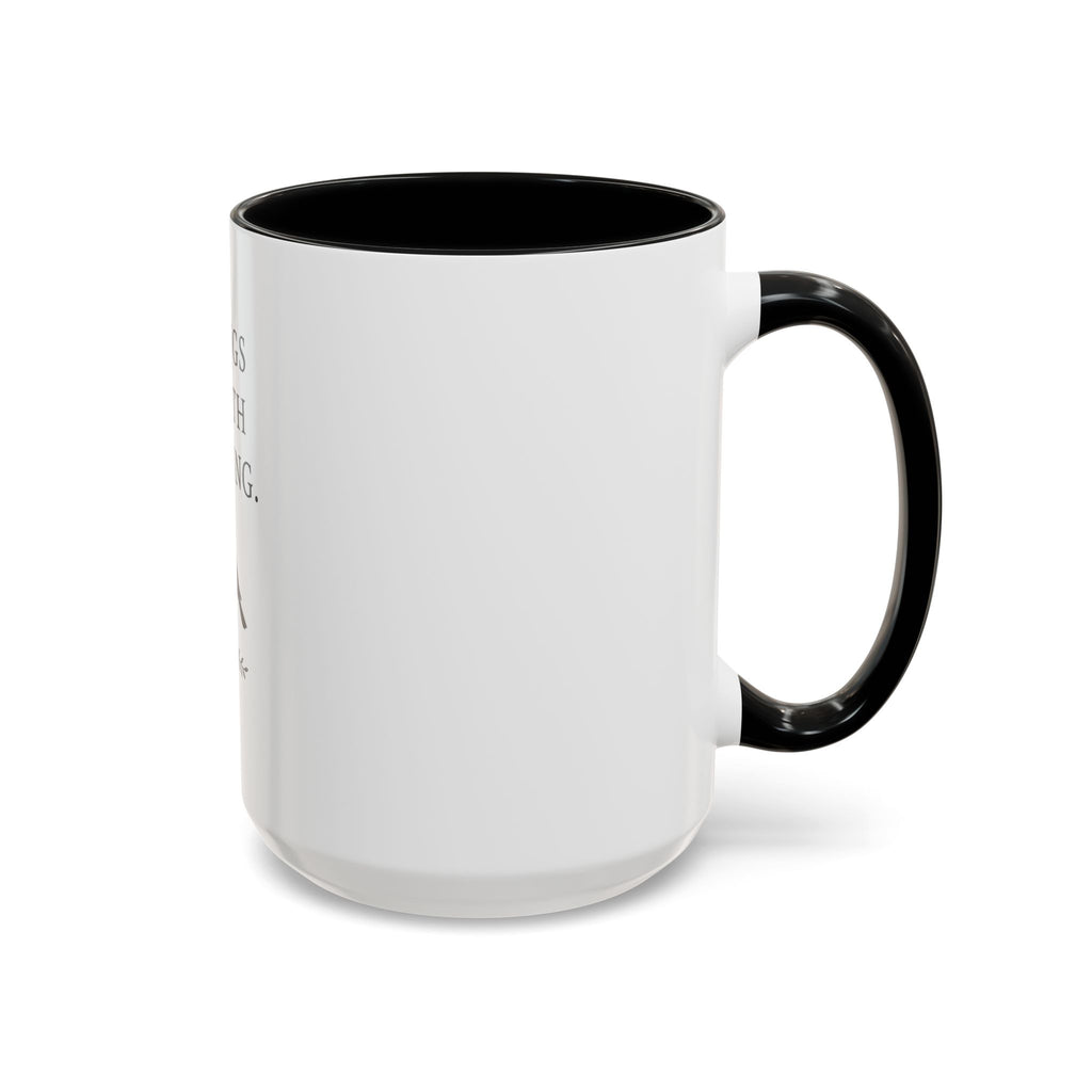 Inspirational Coffee Mug, Things Worth Tending Blackbird Design