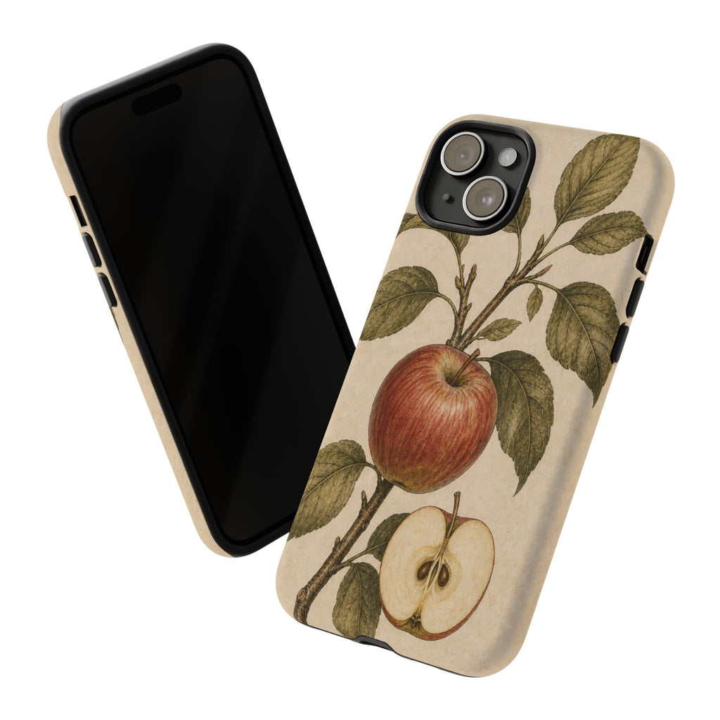 Vintage Botanical iPhone Case for iPhone 15–17, Heirloom Apple