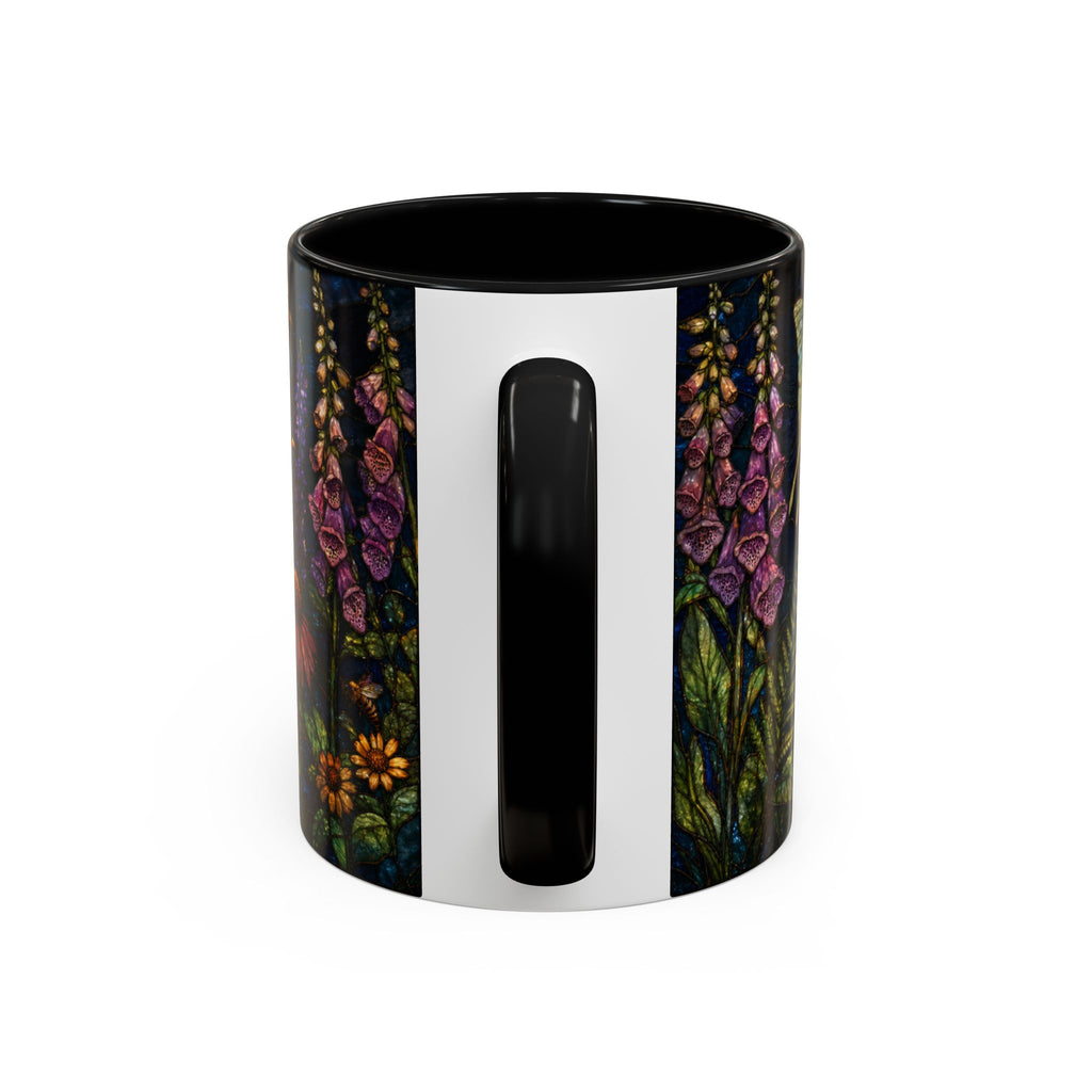 Stained Glass Floral Coffee Mug, Wildflower Garden Design