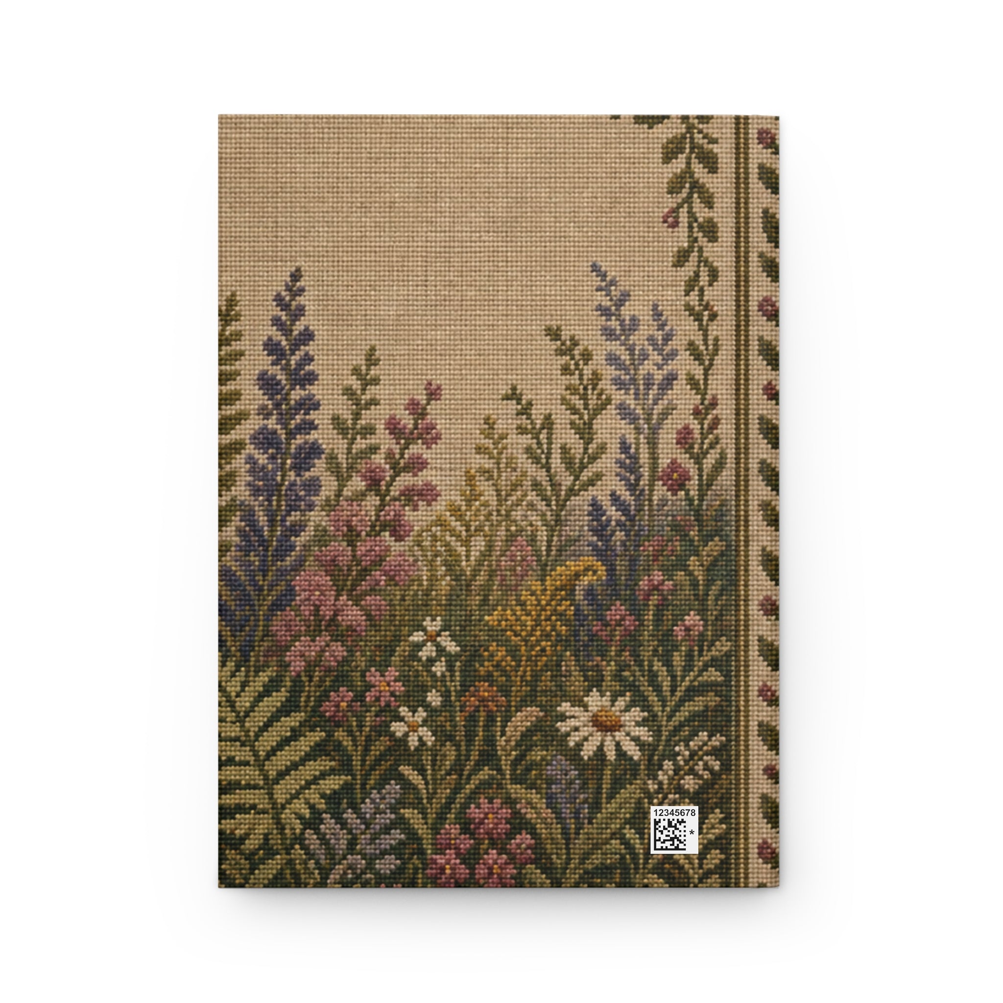 Garden Hardcover Journal, Needlepoint Wildflower Meadow Notebook