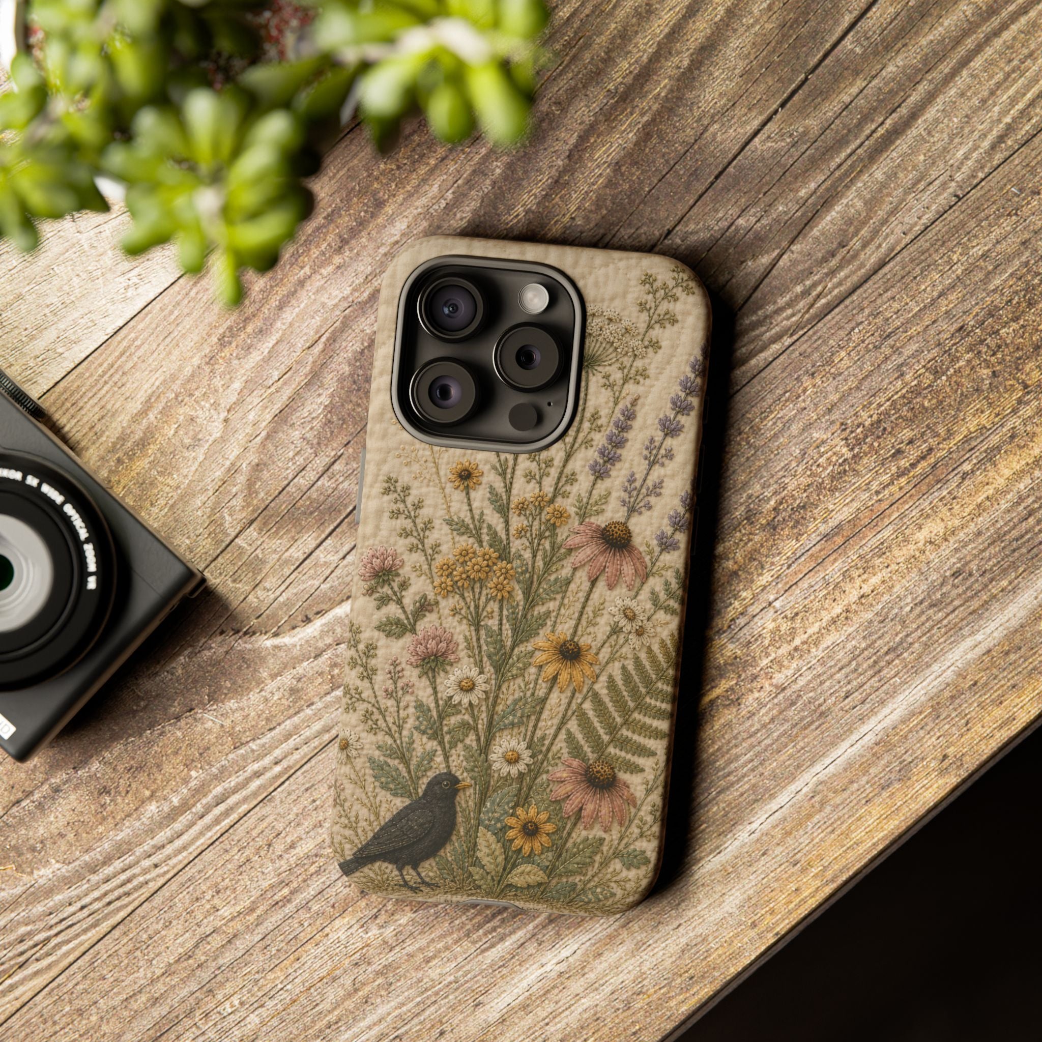 Floral Matte iPhone Case for iPhone 15–17, Quilted Meadow
