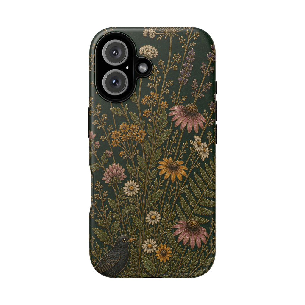 Floral Matte iPhone Case for iPhone 15–17, Cloisonné Meadow