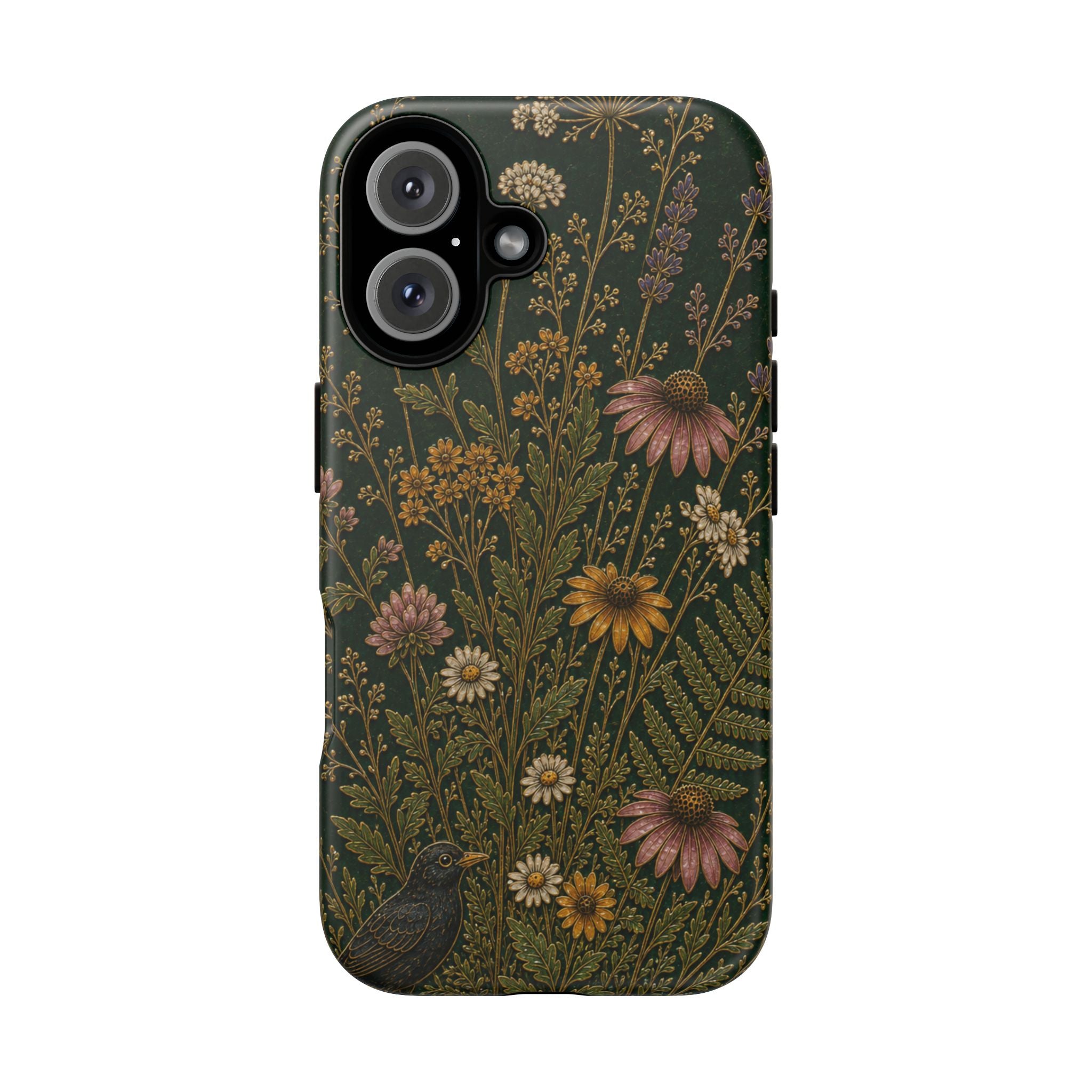 Floral Matte iPhone Case for iPhone 15–17, Cloisonné Meadow