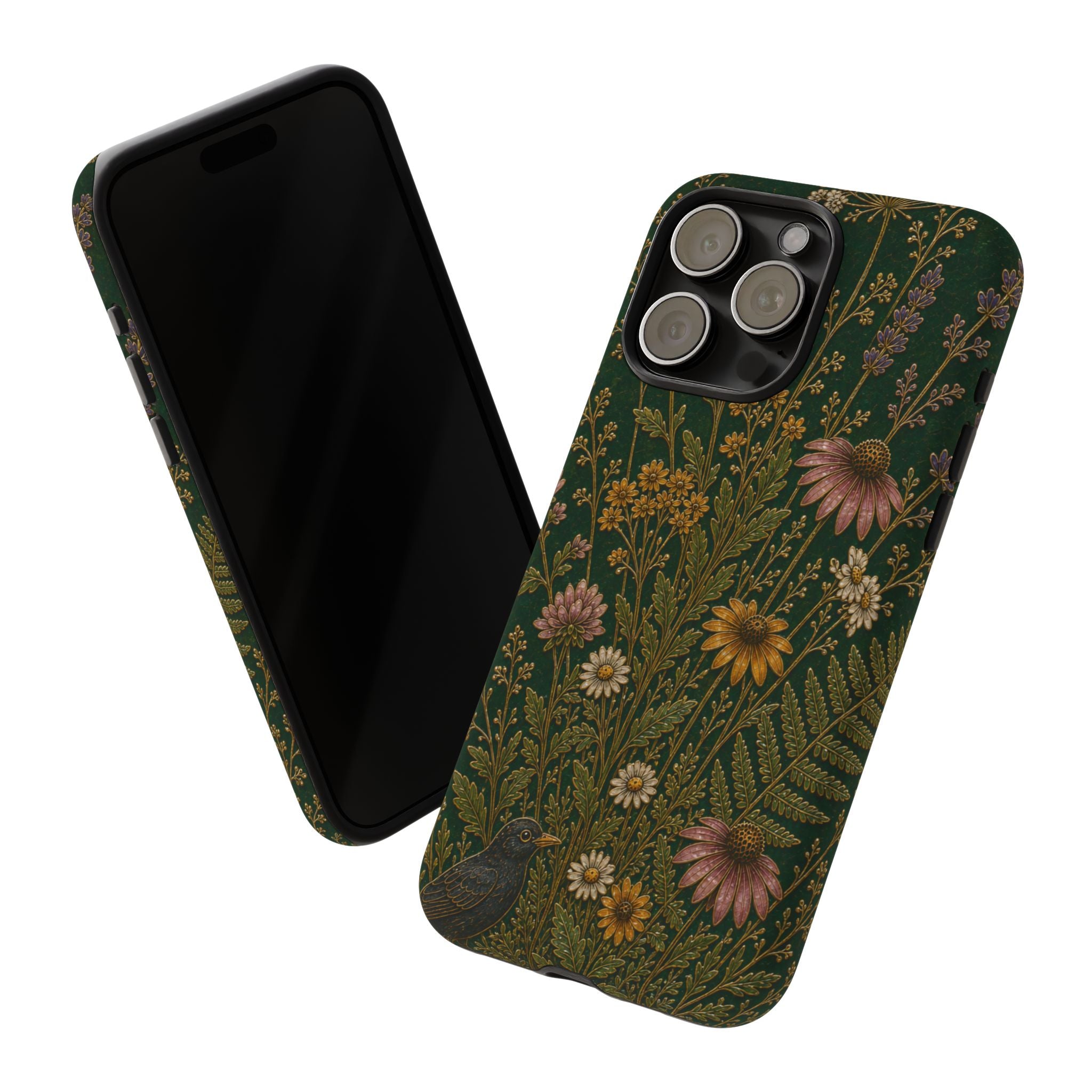 Floral Matte iPhone Case for iPhone 15–17, Cloisonné Meadow