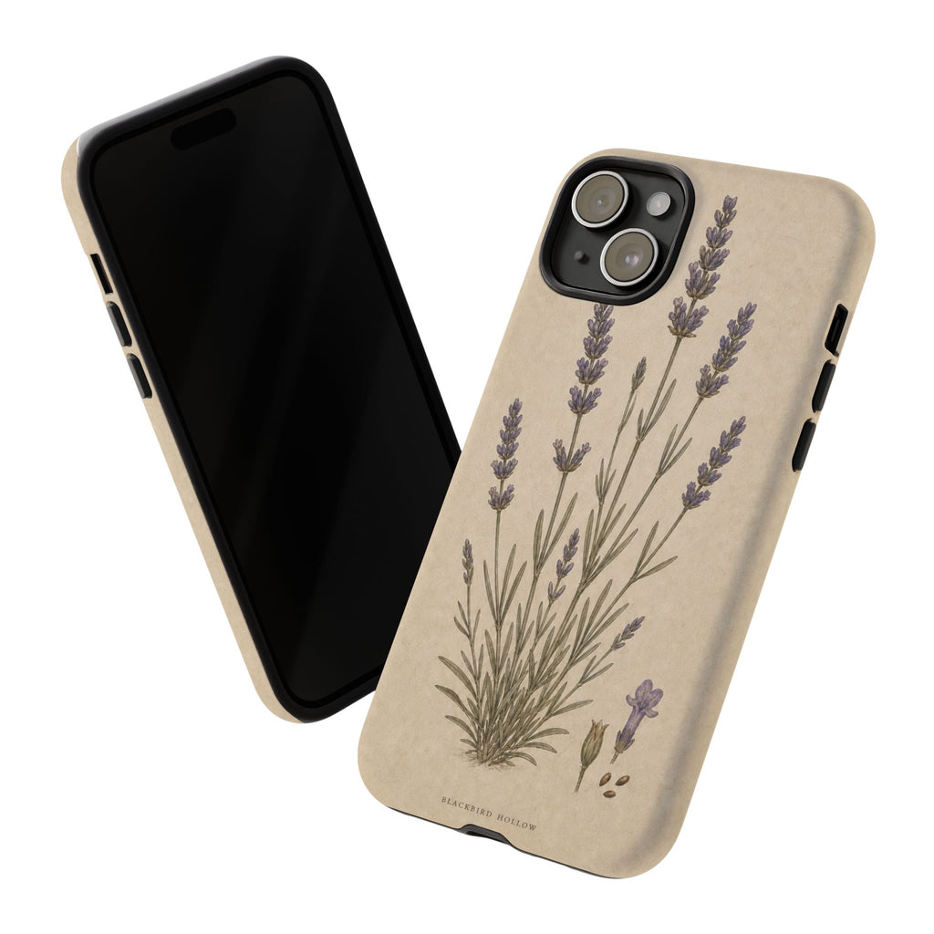 Vintage Lavender iPhone Case for iPhone 15–17, Botanical Art