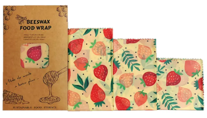 Reusable Beeswax Food Wrap (Set of 3)
