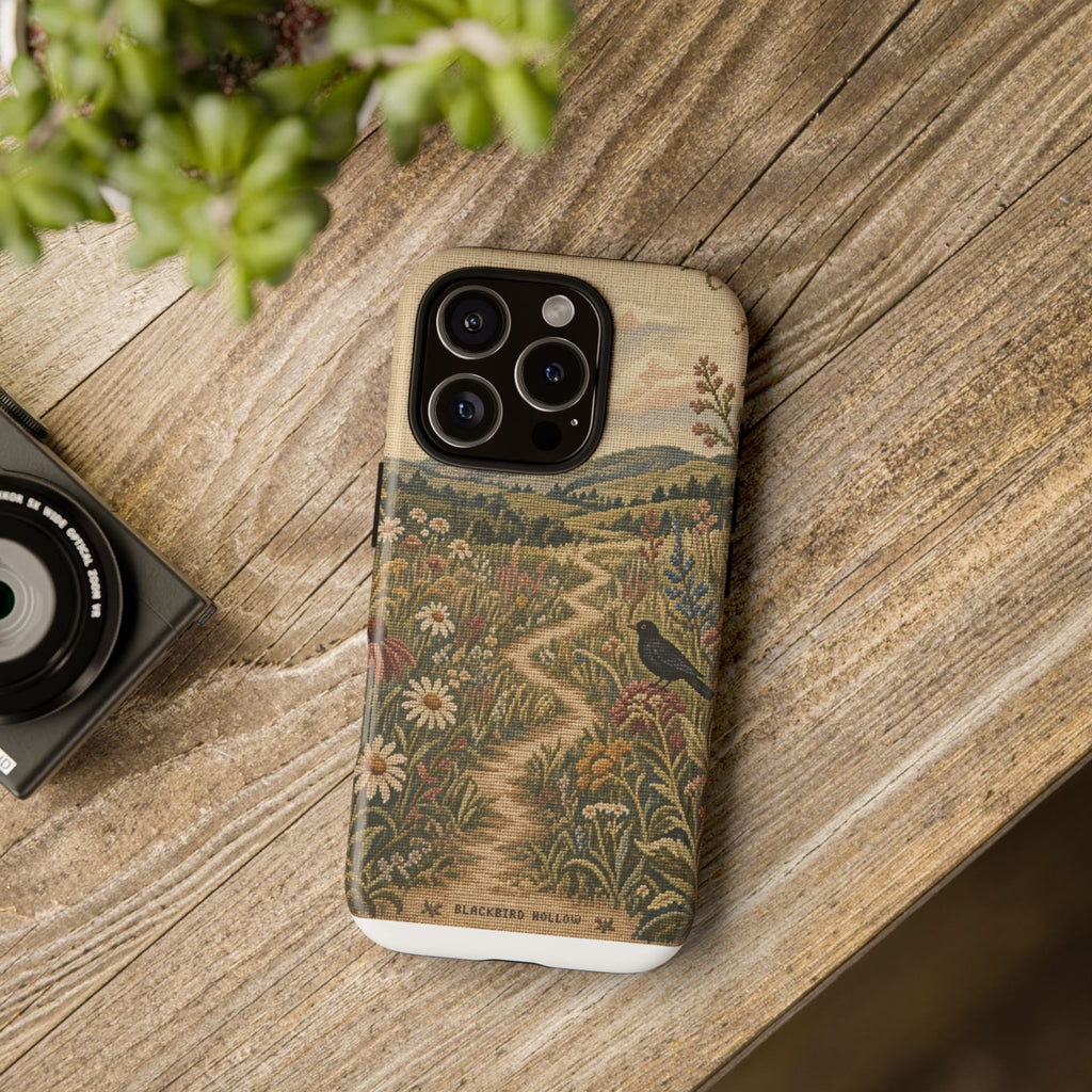 Floral Matte iPhone Case for iPhone 15–17, Needlepoint Meadow