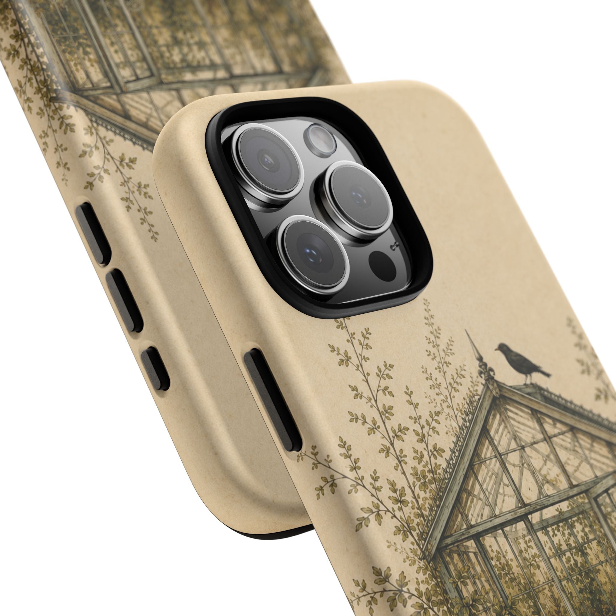 Vintage Greenhouse iPhone Case for iPhone 15–17, Botanical Art