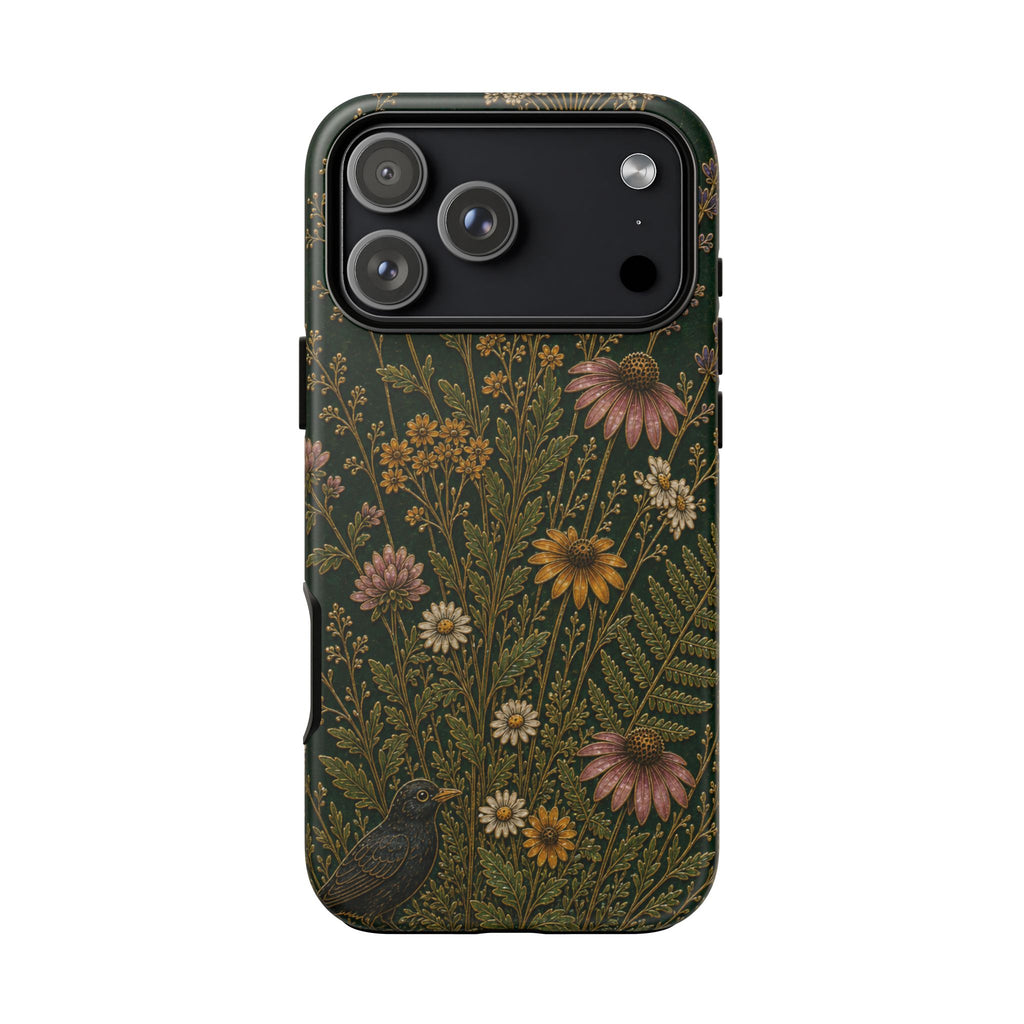 Floral Matte iPhone Case for iPhone 15–17, Cloisonné Meadow
