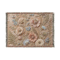 Pressed Velvet Garden Woven Cotton Blanket, Floral Wedding Throw, 60 x 80