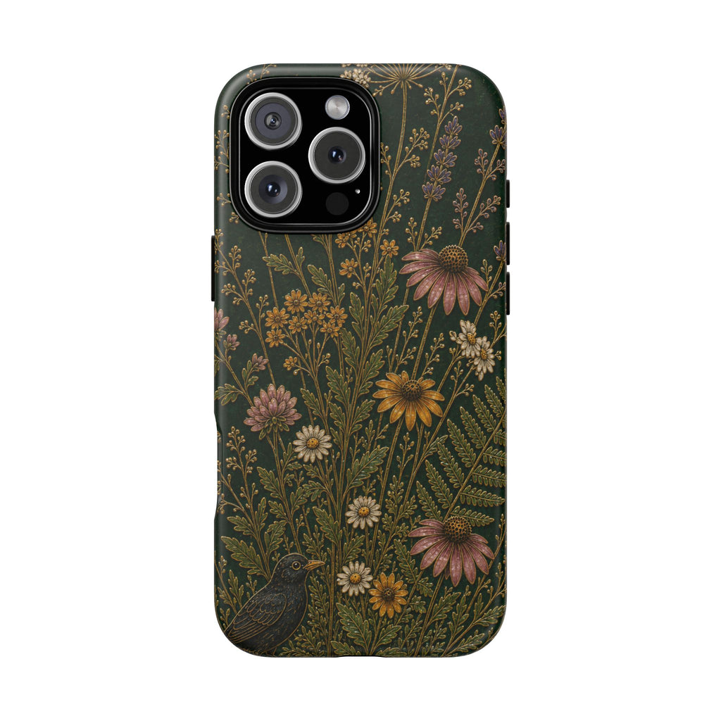 Floral Matte iPhone Case for iPhone 15–17, Cloisonné Meadow