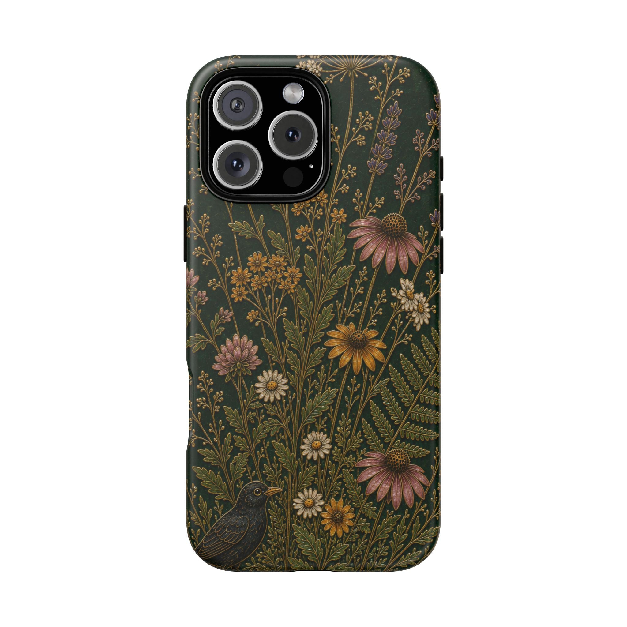 Floral Matte iPhone Case for iPhone 15–17, Cloisonné Meadow
