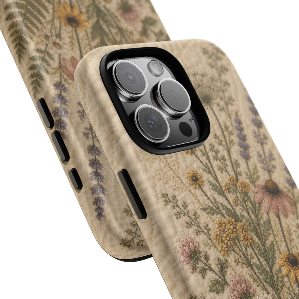 Floral Matte iPhone Case for iPhone 15–17, Quilted Meadow