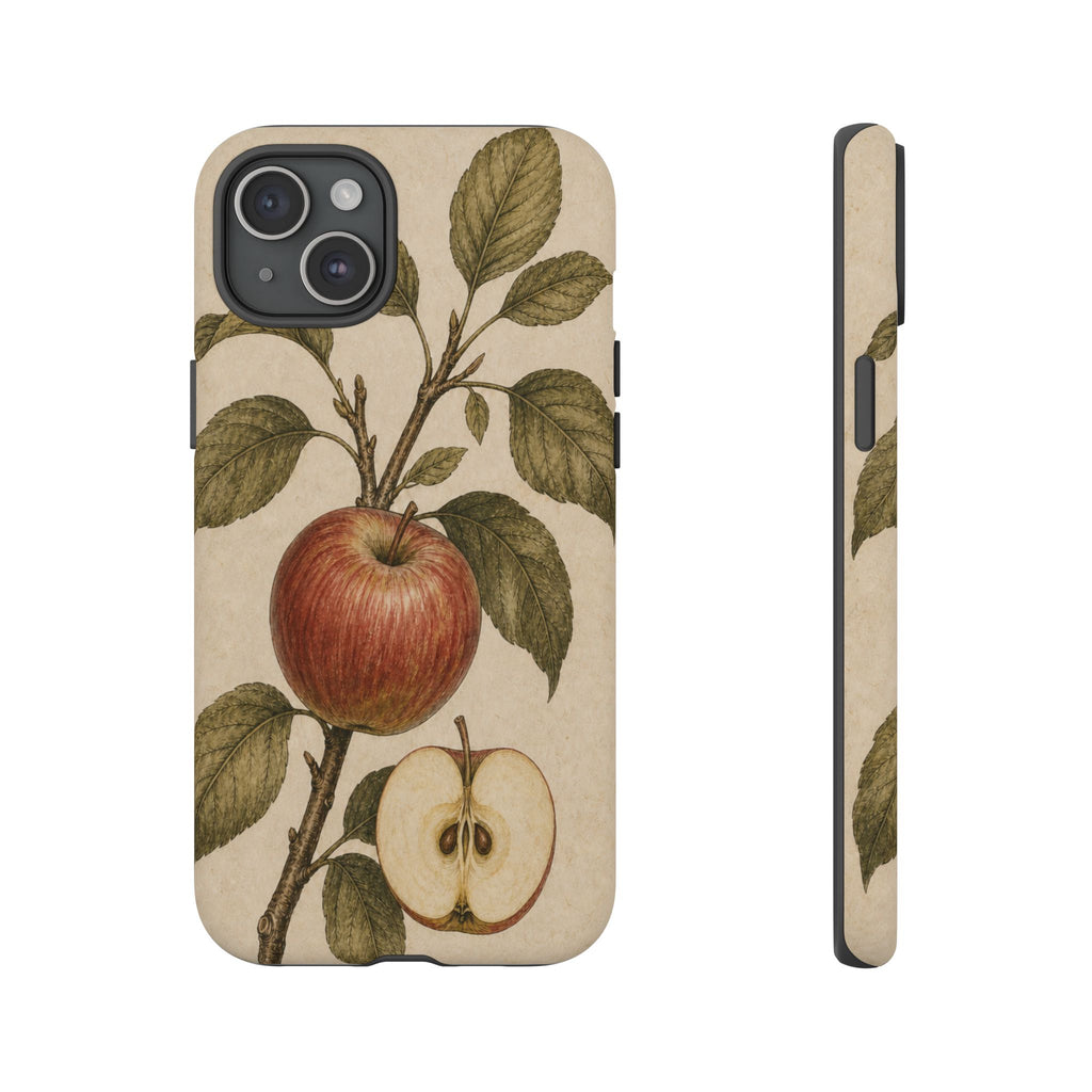 Vintage Botanical iPhone Case for iPhone 15–17, Heirloom Apple