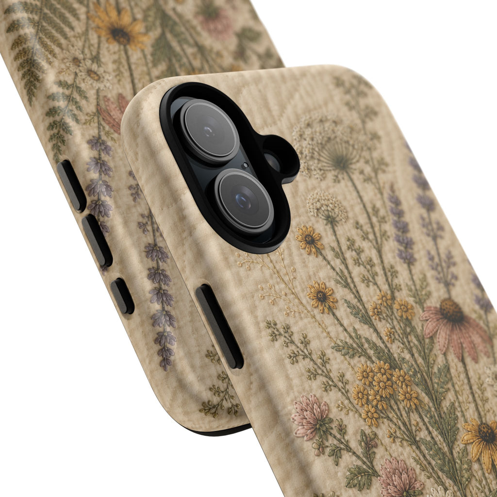 Floral Matte iPhone Case for iPhone 15–17, Quilted Meadow
