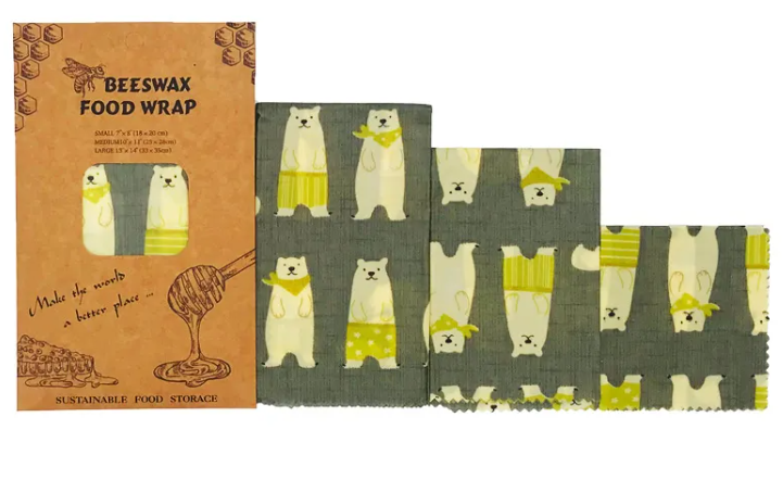 Reusable Beeswax Food Wrap (Set of 3)
