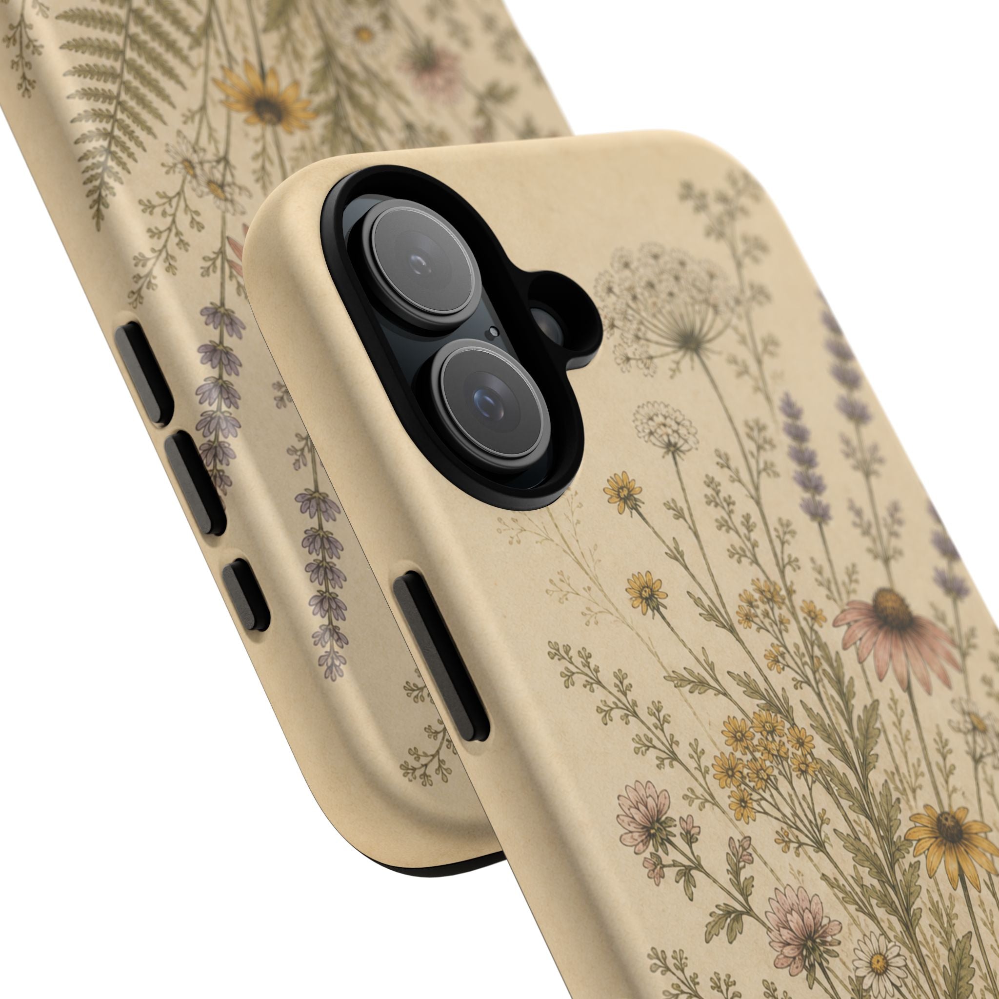 Vintage Botanical iPhone Case for iPhone 15–17, Wildflower Meadow