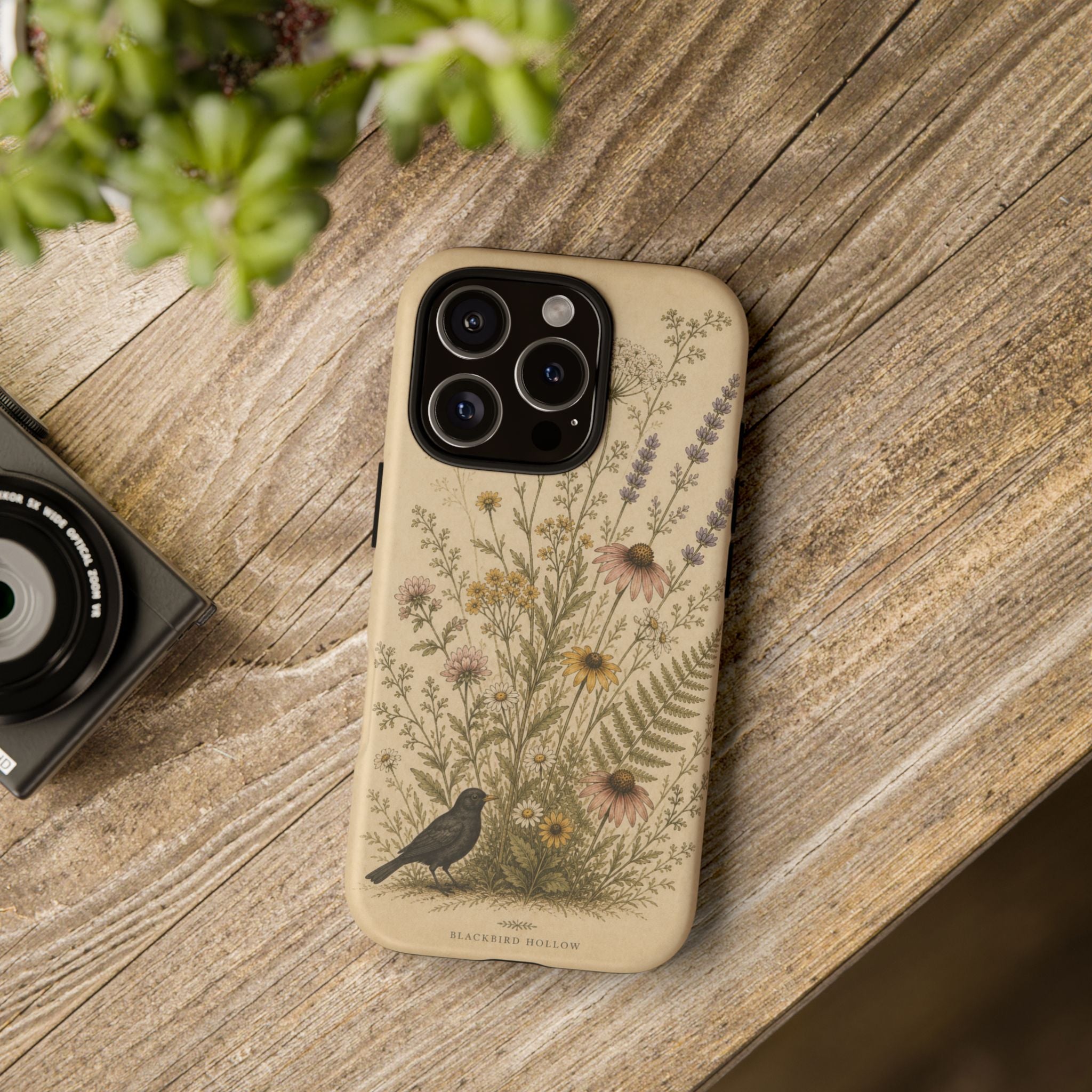 Vintage Botanical iPhone Case for iPhone 15–17, Wildflower Meadow
