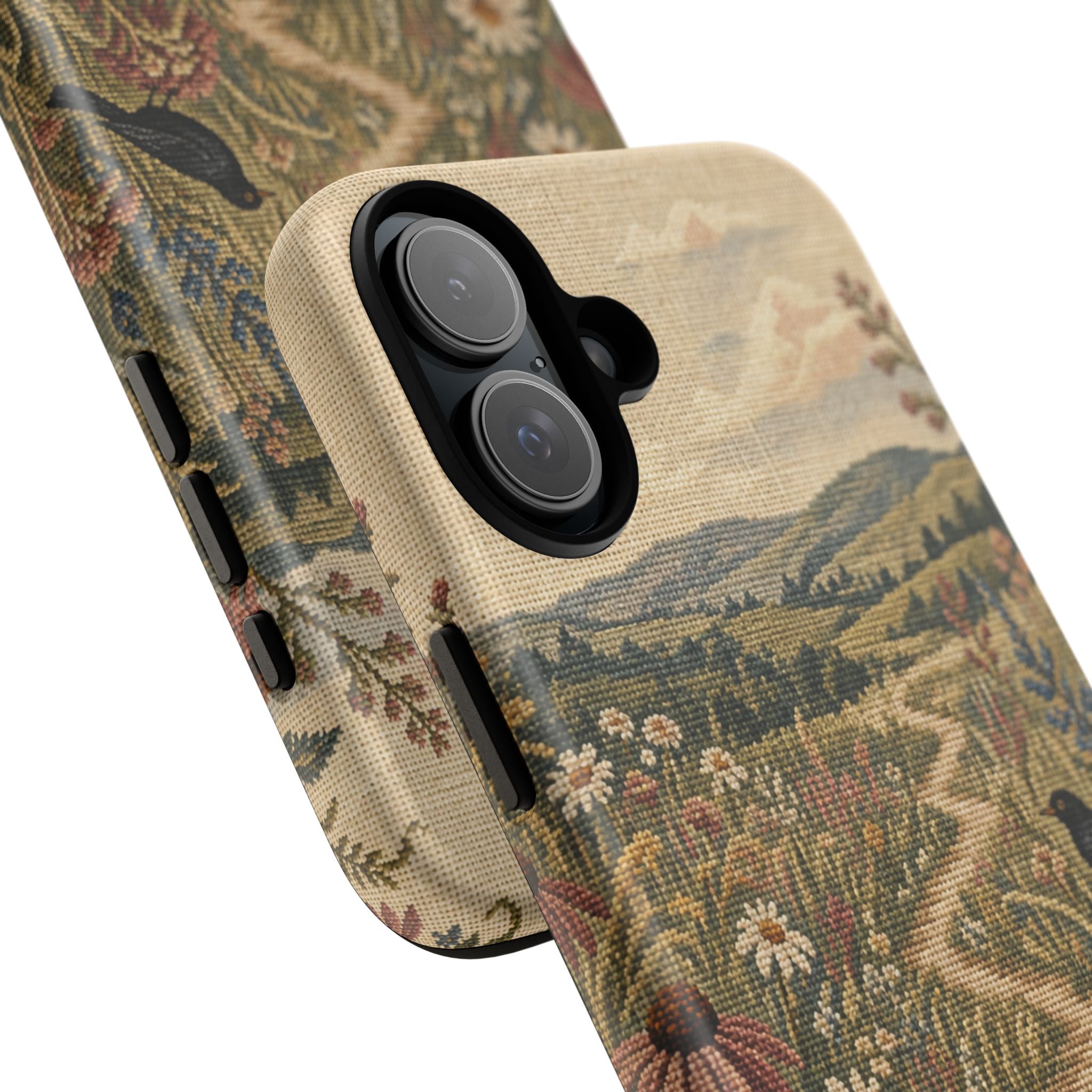 Floral Matte iPhone Case for iPhone 15–17, Needlepoint Meadow