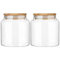 Glass Storage Jars with Bamboo Lids (Set of 2)