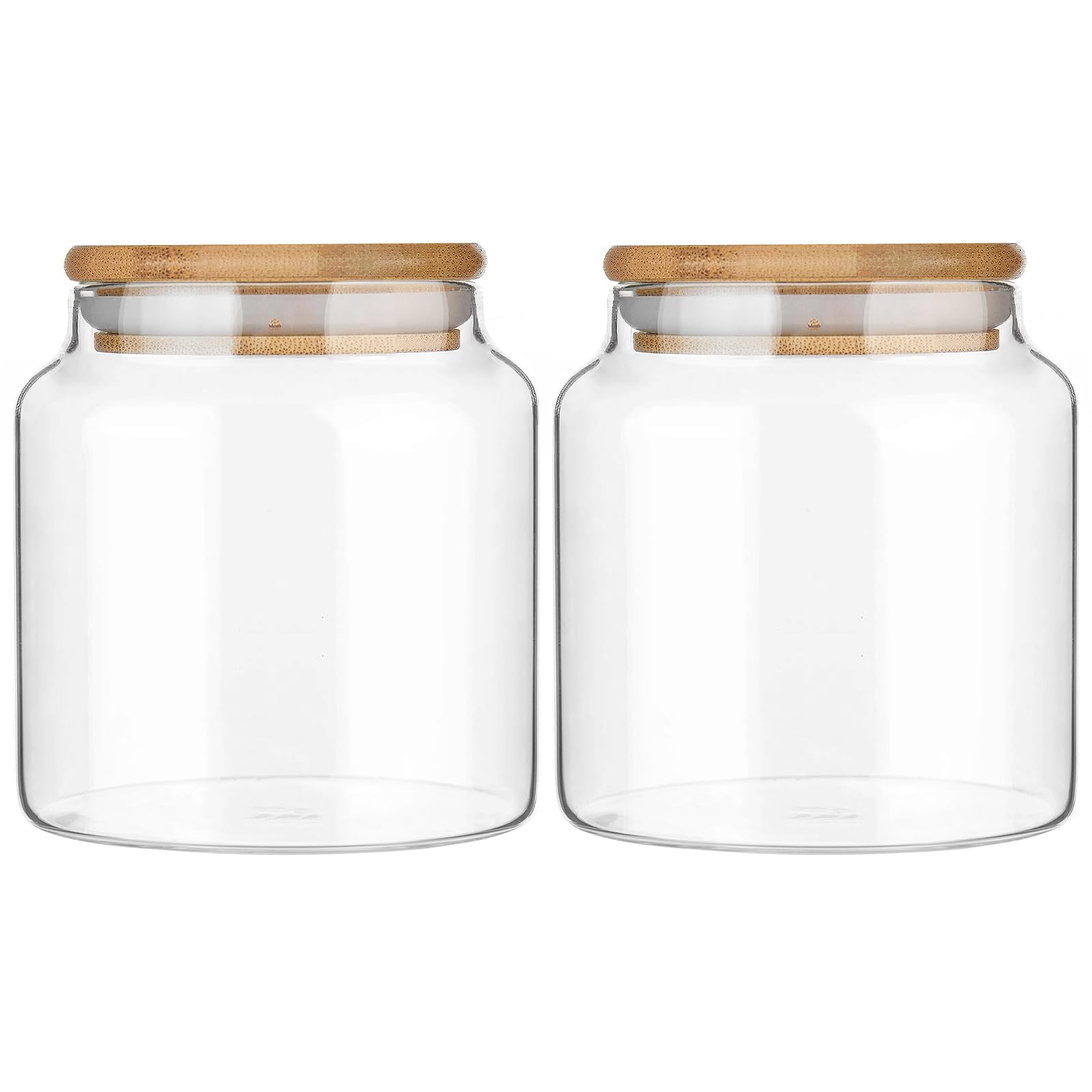 Glass Storage Jars with Bamboo Lids (Set of 2)