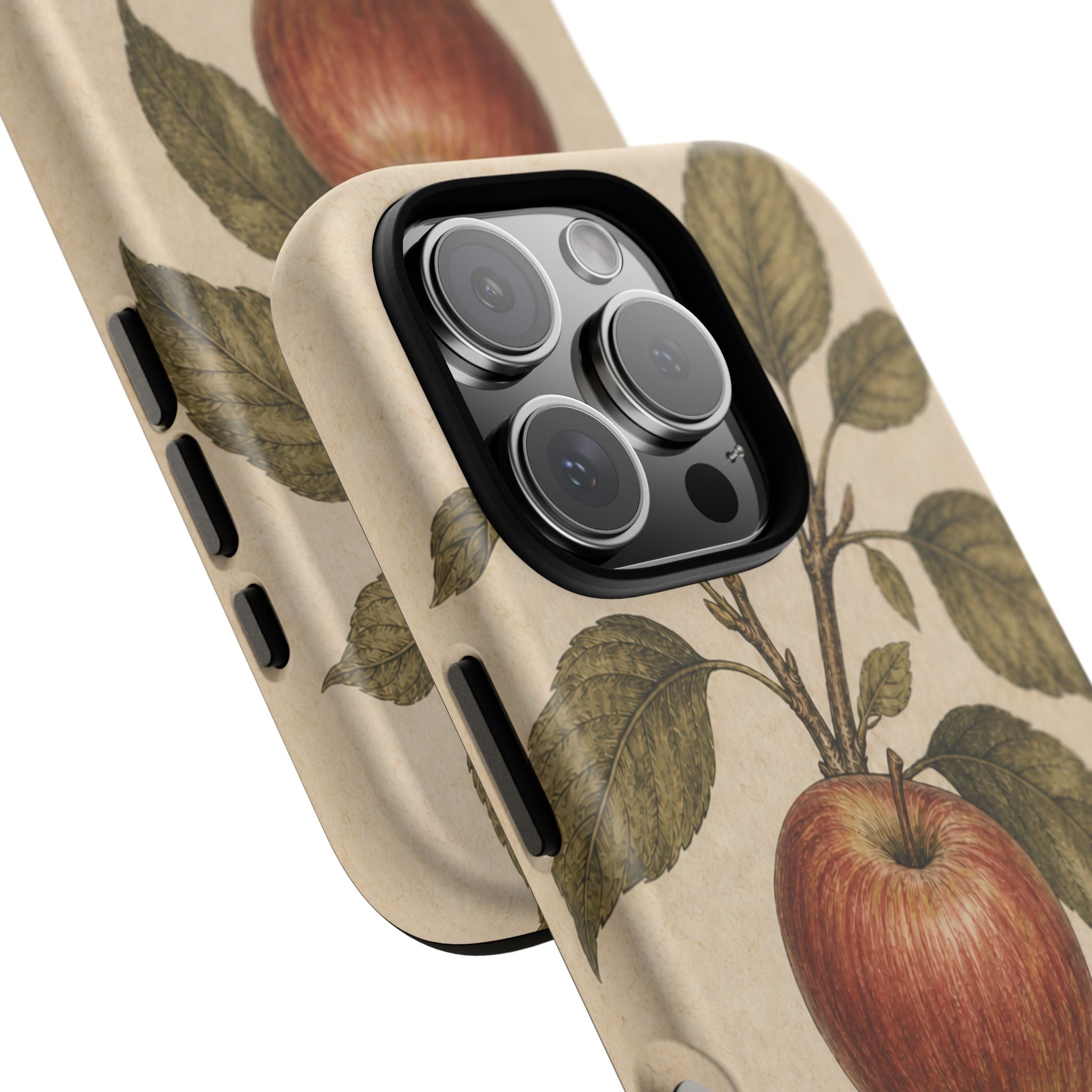 Vintage Botanical iPhone Case for iPhone 15–17, Heirloom Apple