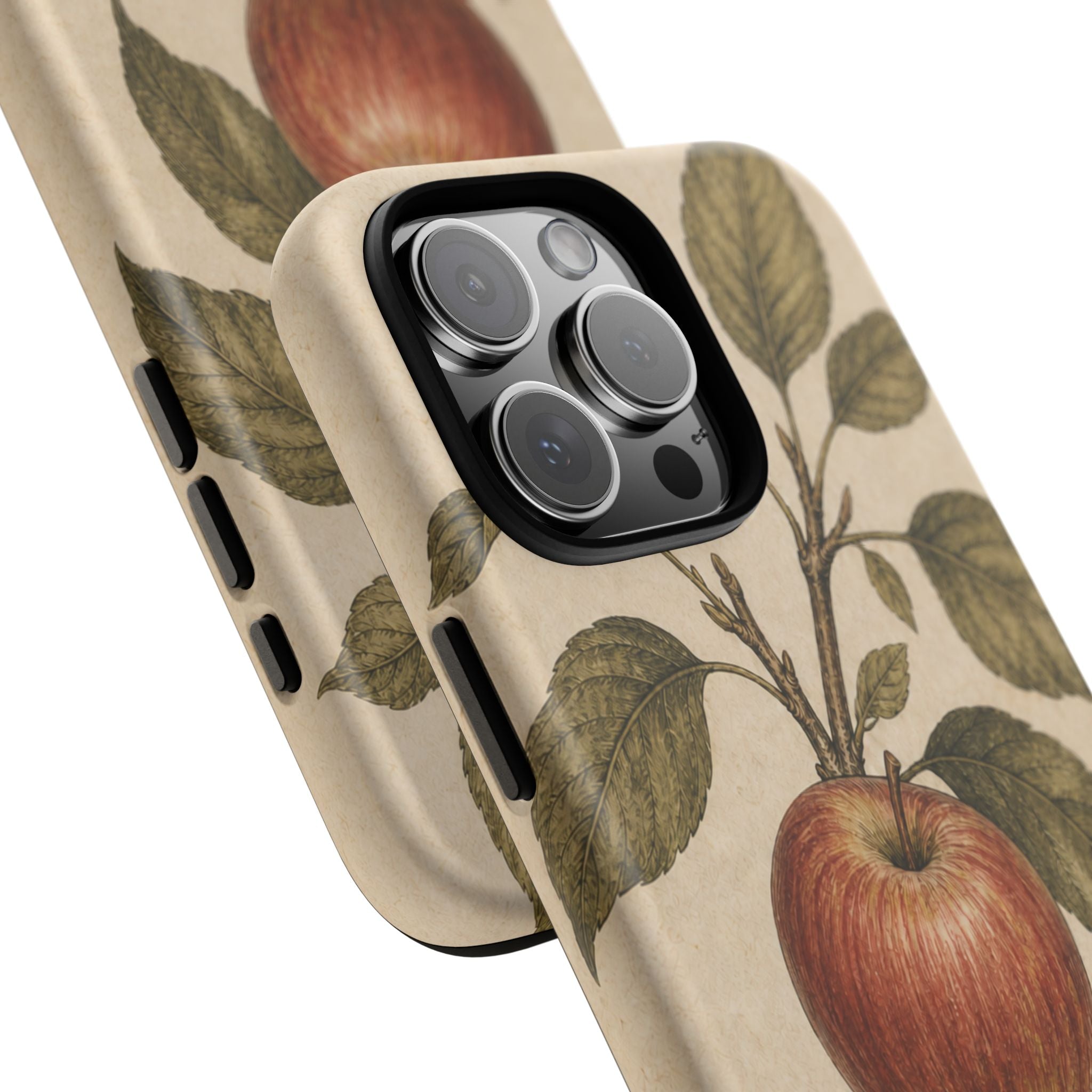 Vintage Botanical iPhone Case for iPhone 15–17, Heirloom Apple
