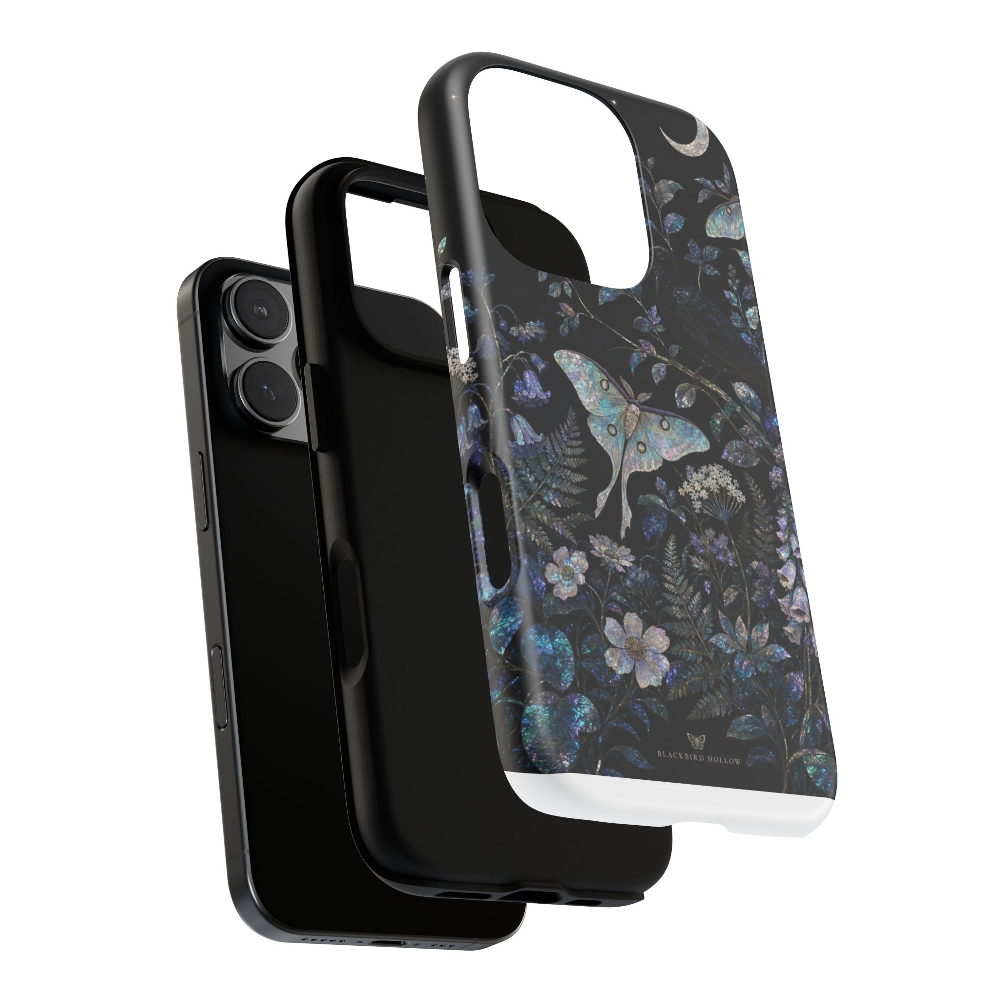 Floral Matte iPhone Case for iPhone 15–17, Mother-of-Pearl Garden