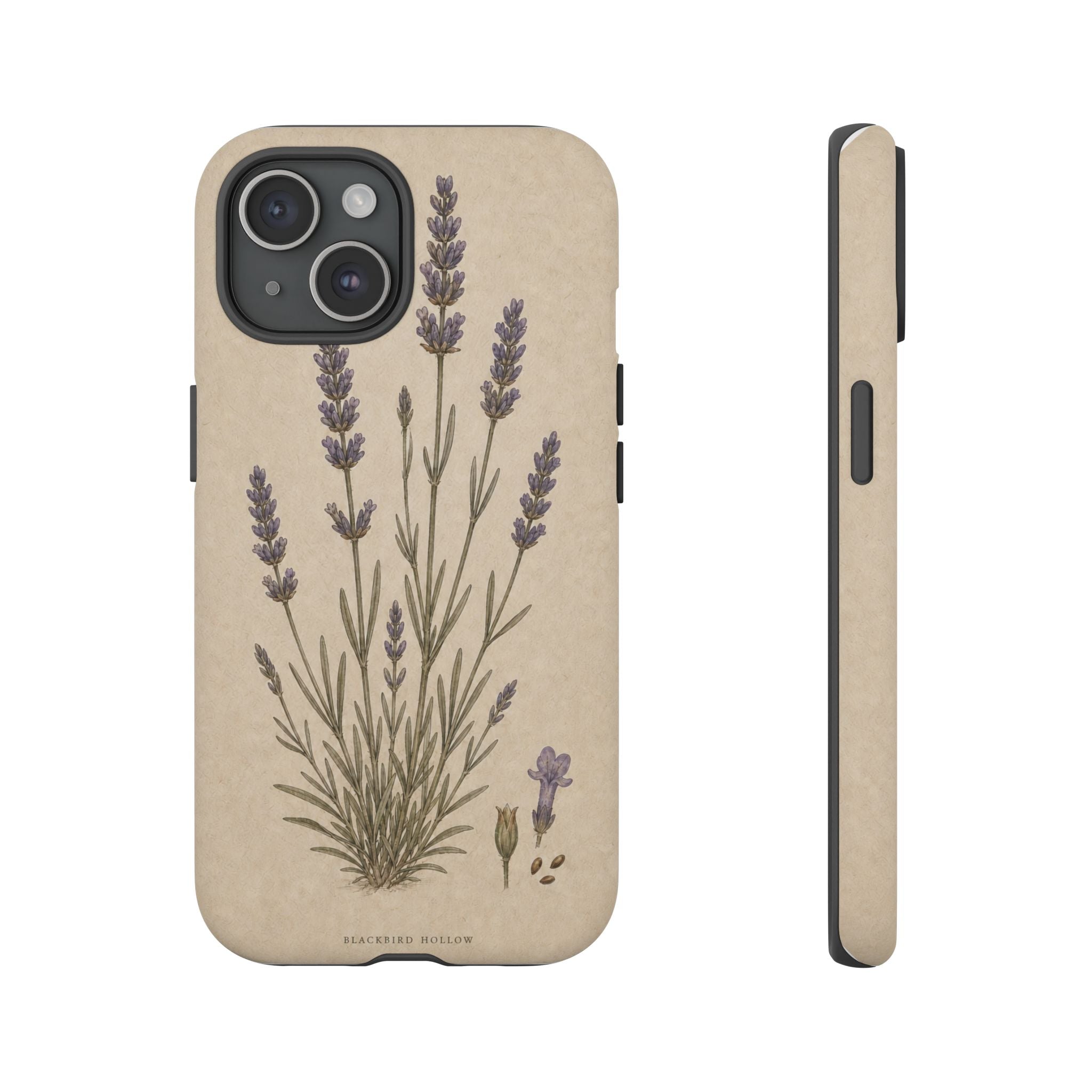 Vintage Lavender iPhone Case for iPhone 15–17, Botanical Art