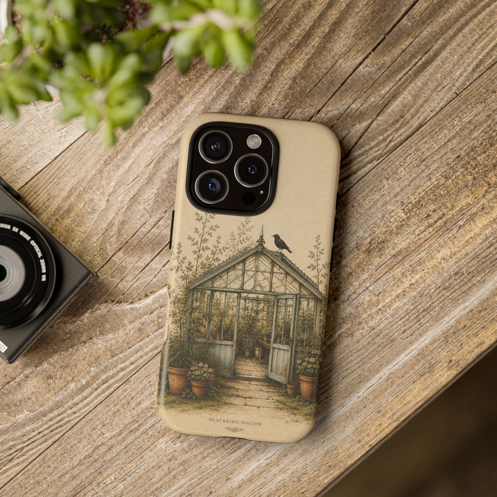 Vintage Greenhouse iPhone Case for iPhone 15–17, Botanical Art