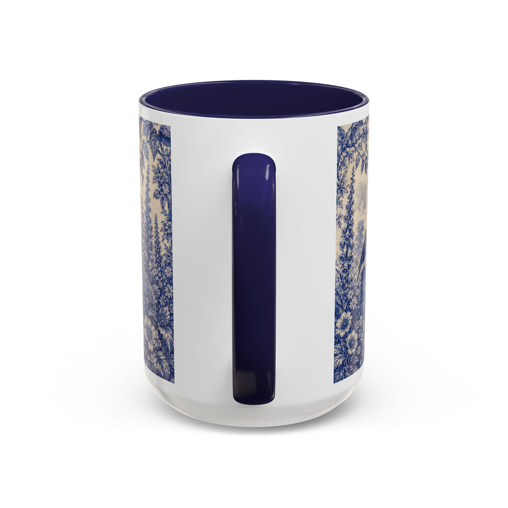 Blue Botanical Coffee Mug, Cobalt Greenhouse Garden Design