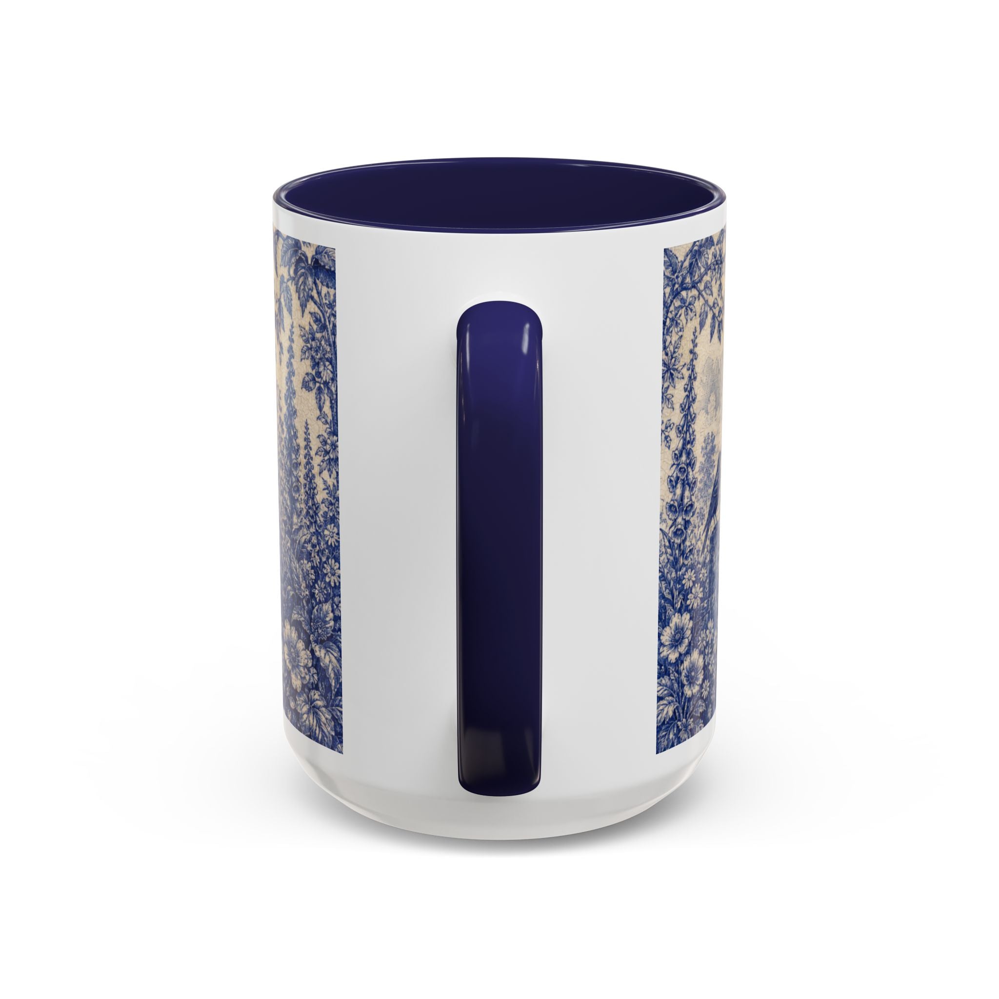 Blue Botanical Coffee Mug, Cobalt Greenhouse Garden Design