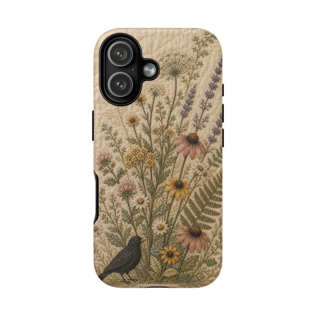 Floral Matte iPhone Case for iPhone 15–17, Quilted Meadow