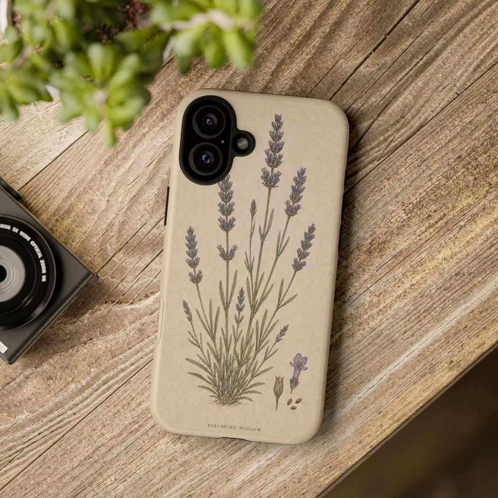 Vintage Lavender iPhone Case for iPhone 15–17, Botanical Art