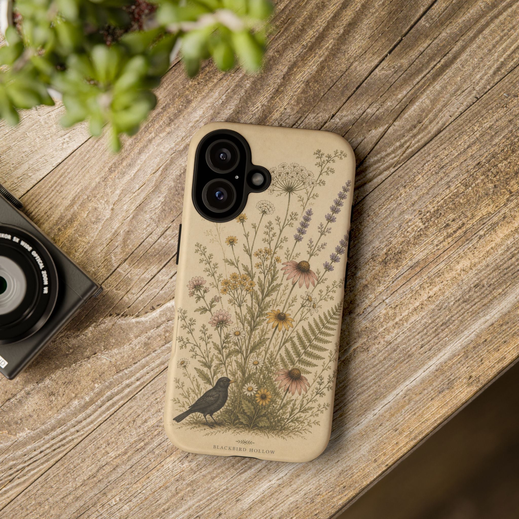 Vintage Botanical iPhone Case for iPhone 15–17, Wildflower Meadow