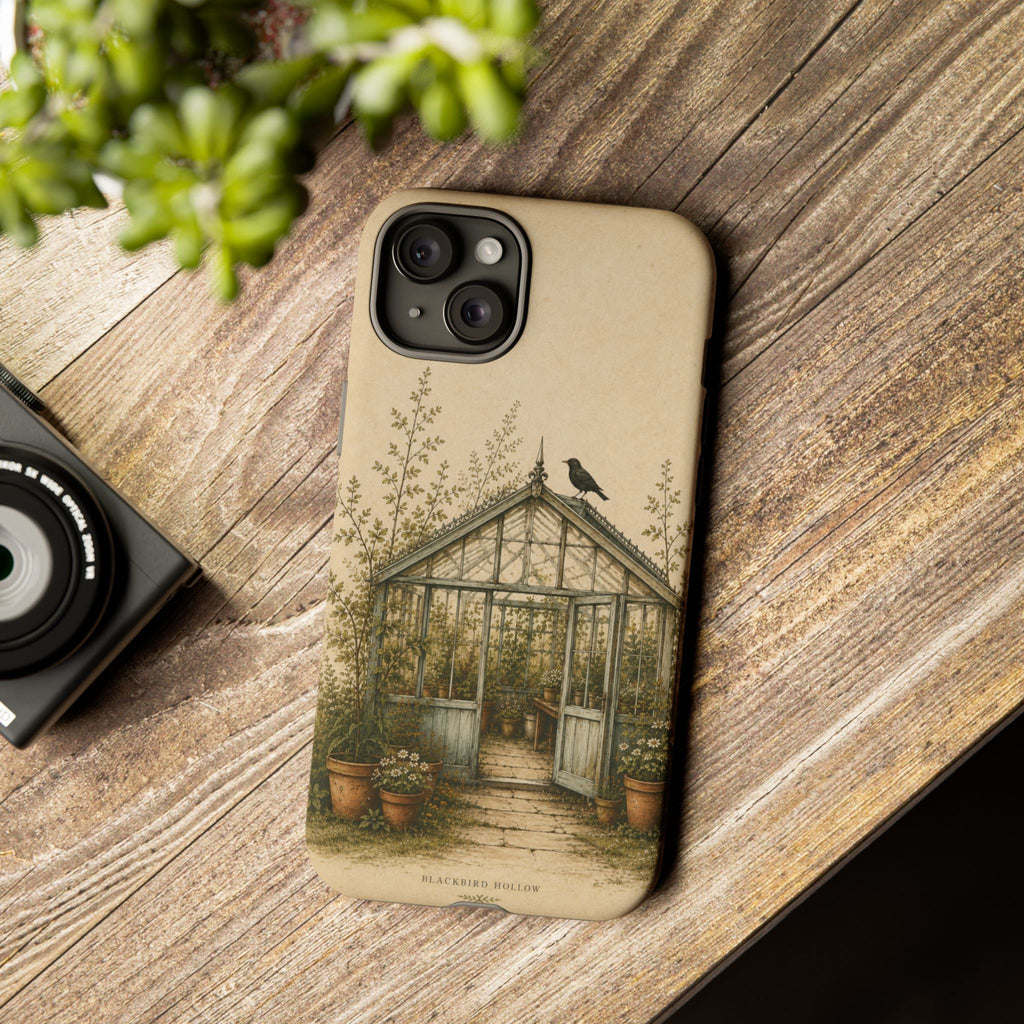 Vintage Greenhouse iPhone Case for iPhone 15–17, Botanical Art